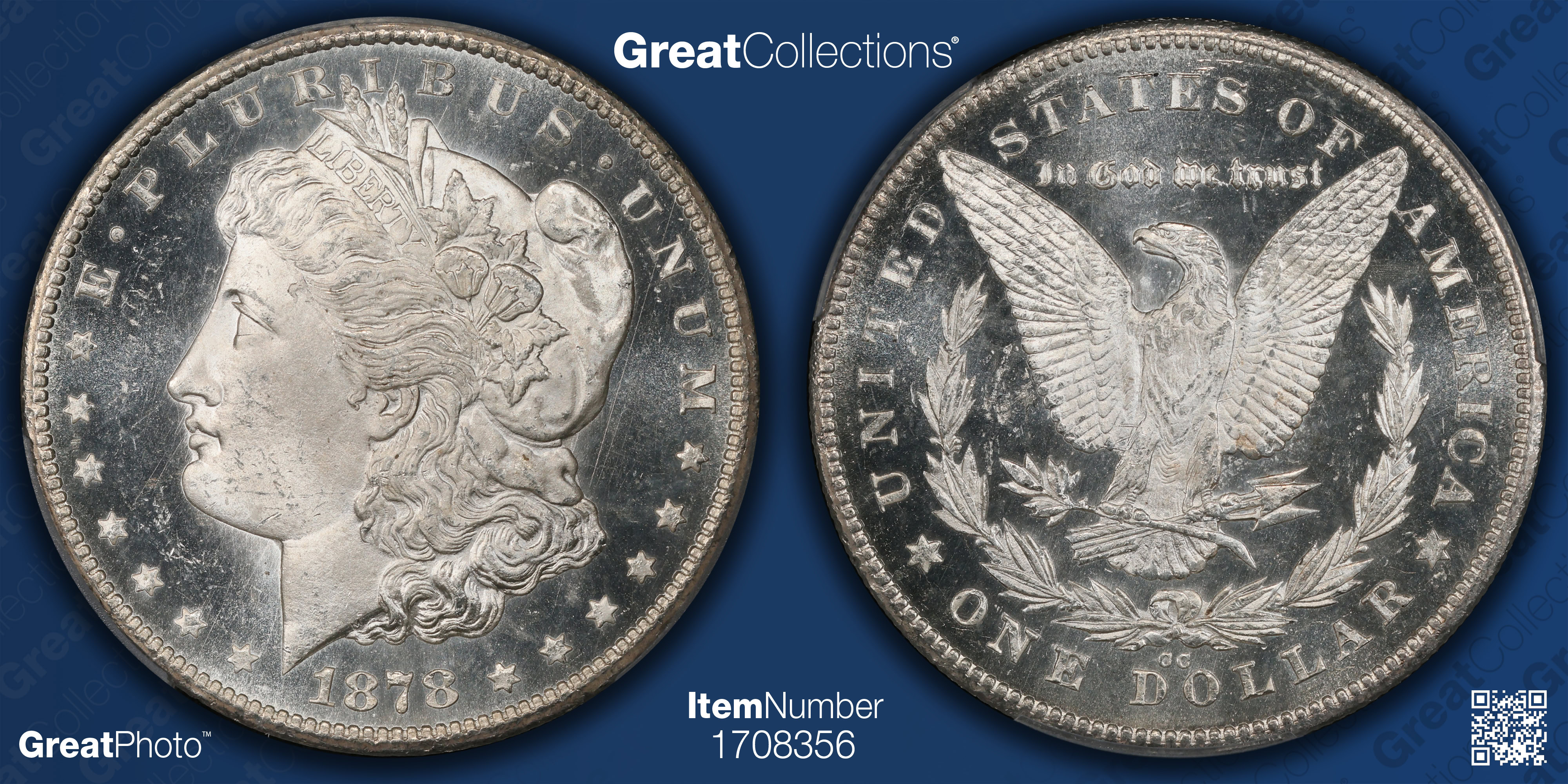 1878-CC Morgan Silver Dollar PCGS MS-65+ DMPL (Item 1708356