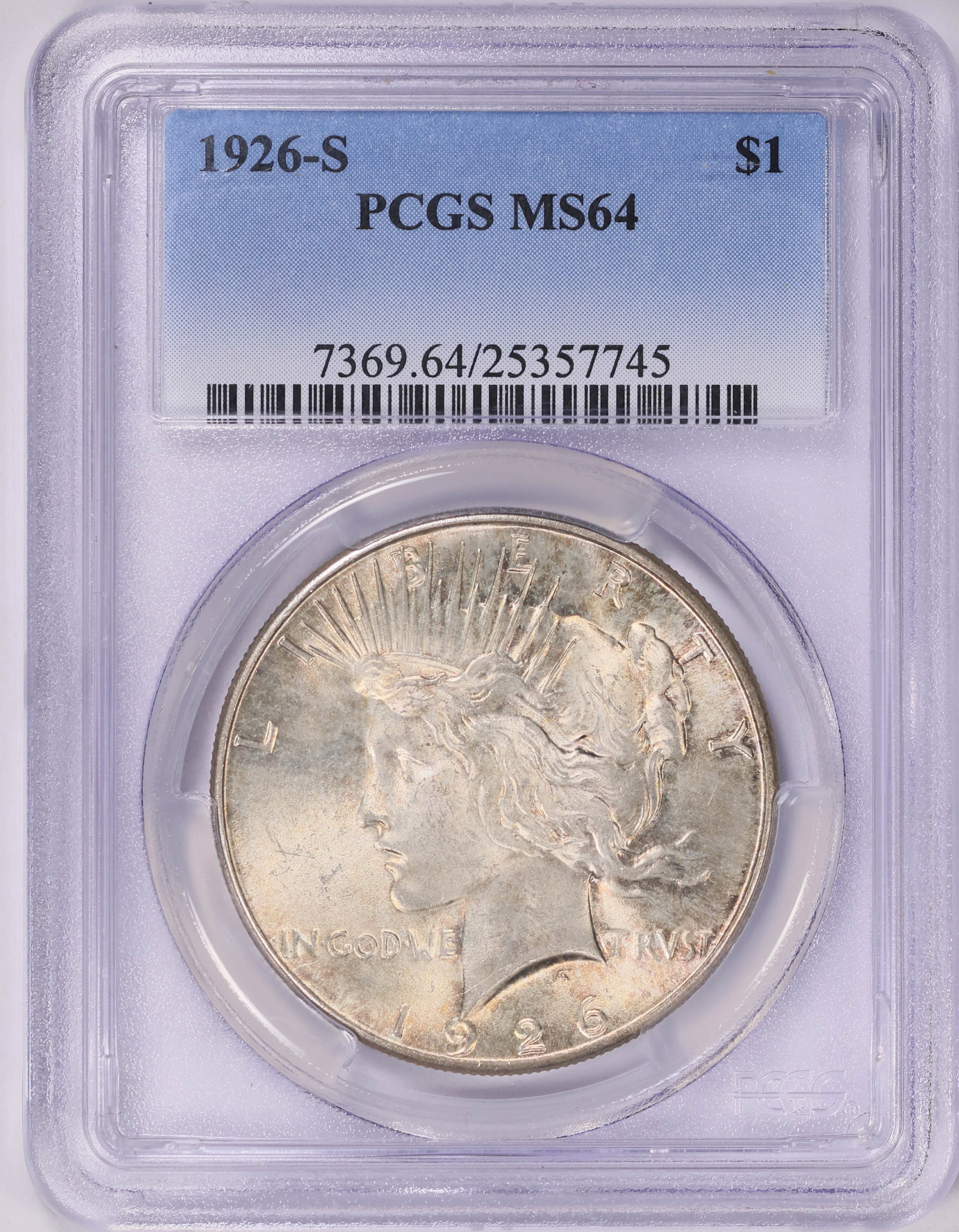 1926-S Peace Silver Dollar PCGS MS-64 (Item 1709750) | GreatCollections ...