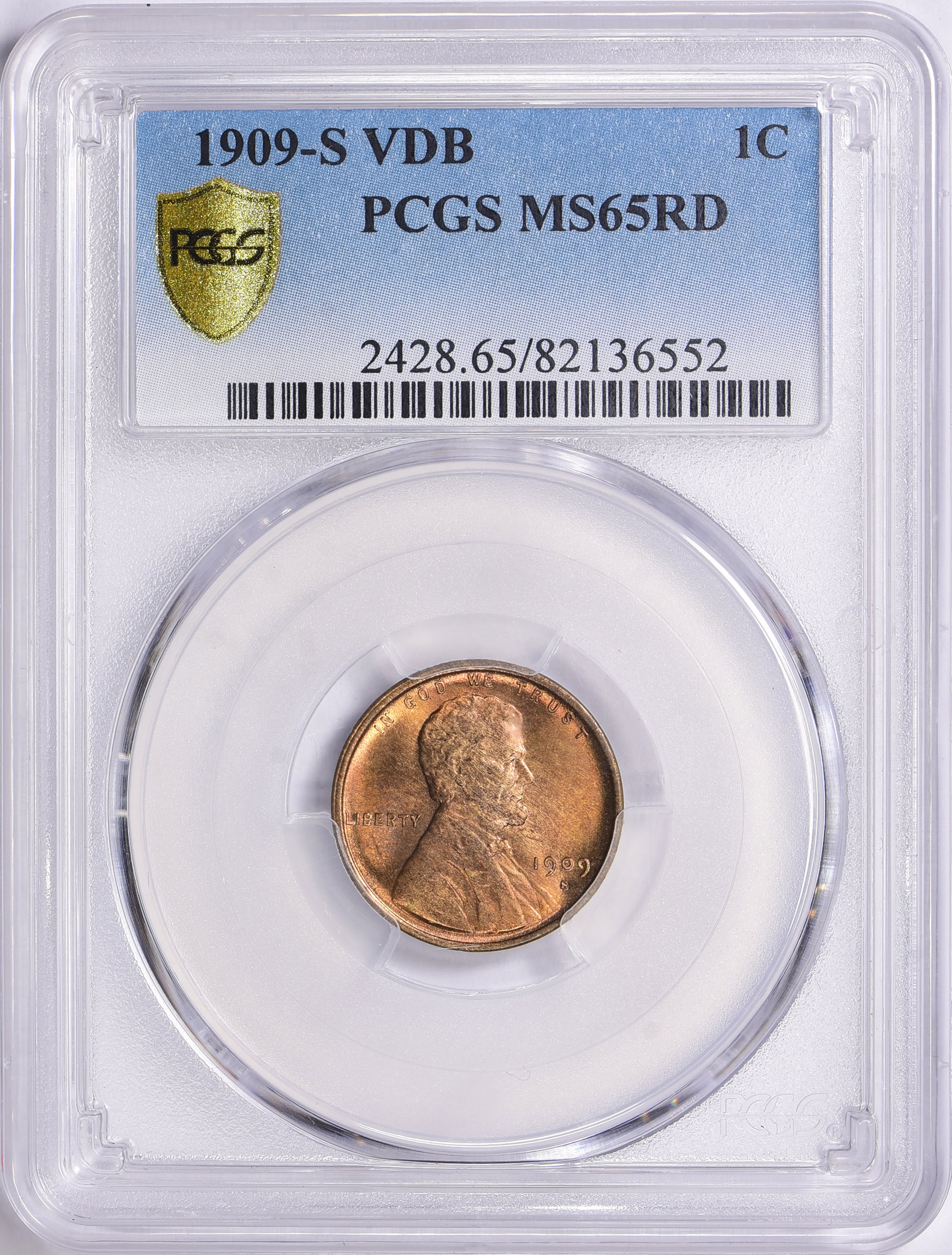 1909-S Lincoln Cent V.D.B. PCGS MS-65 RD (Item 1711613 ...