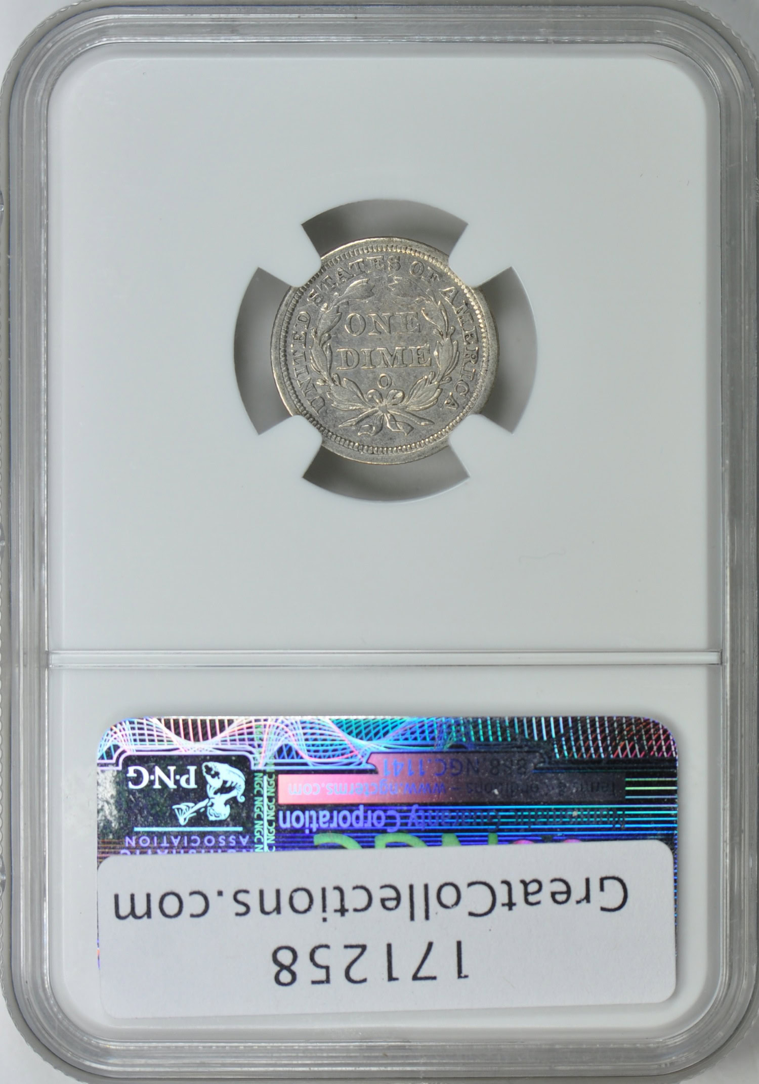 ＤＡＩＮＡ-ＲＯＹＡＬＭＩＮＴ 1858-O Seated Liberty Dime NGC AU-55 (Item 171258