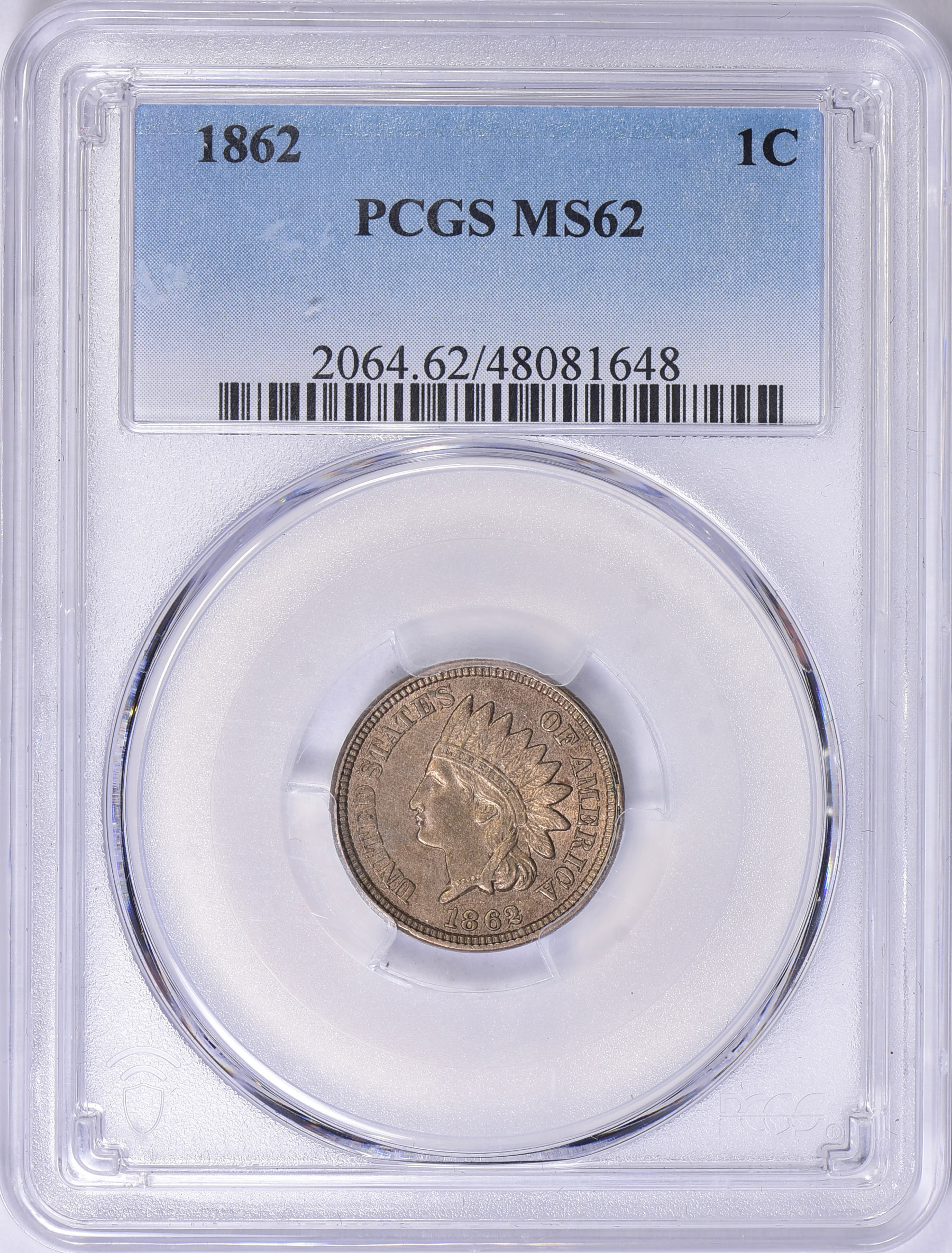 1862 Indian Cent PCGS MS-62 (Item 1712775) | GreatCollections Coin