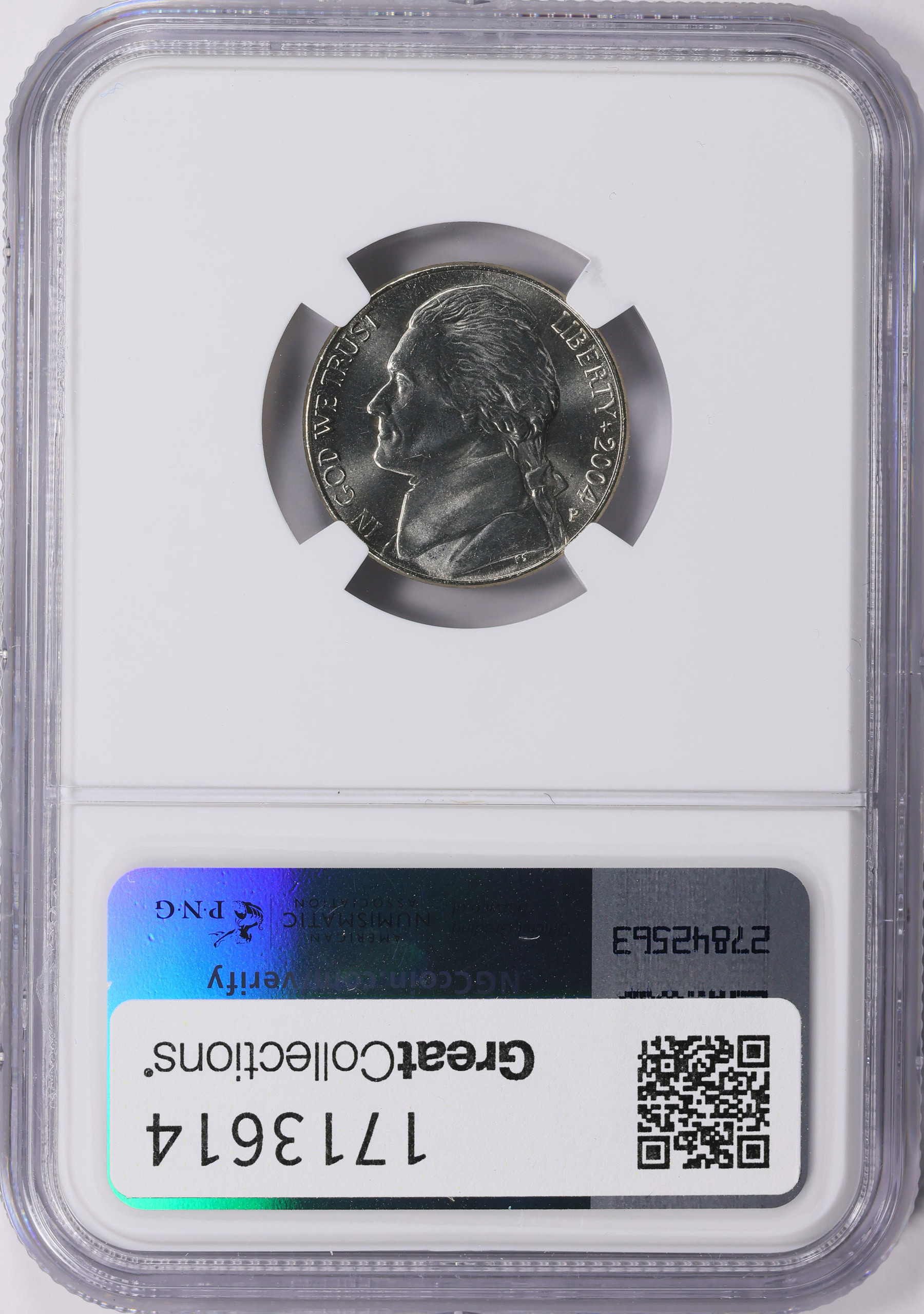 2004-P Jefferson Nickel Peace Medal NGC MS-66 (Item 1713614