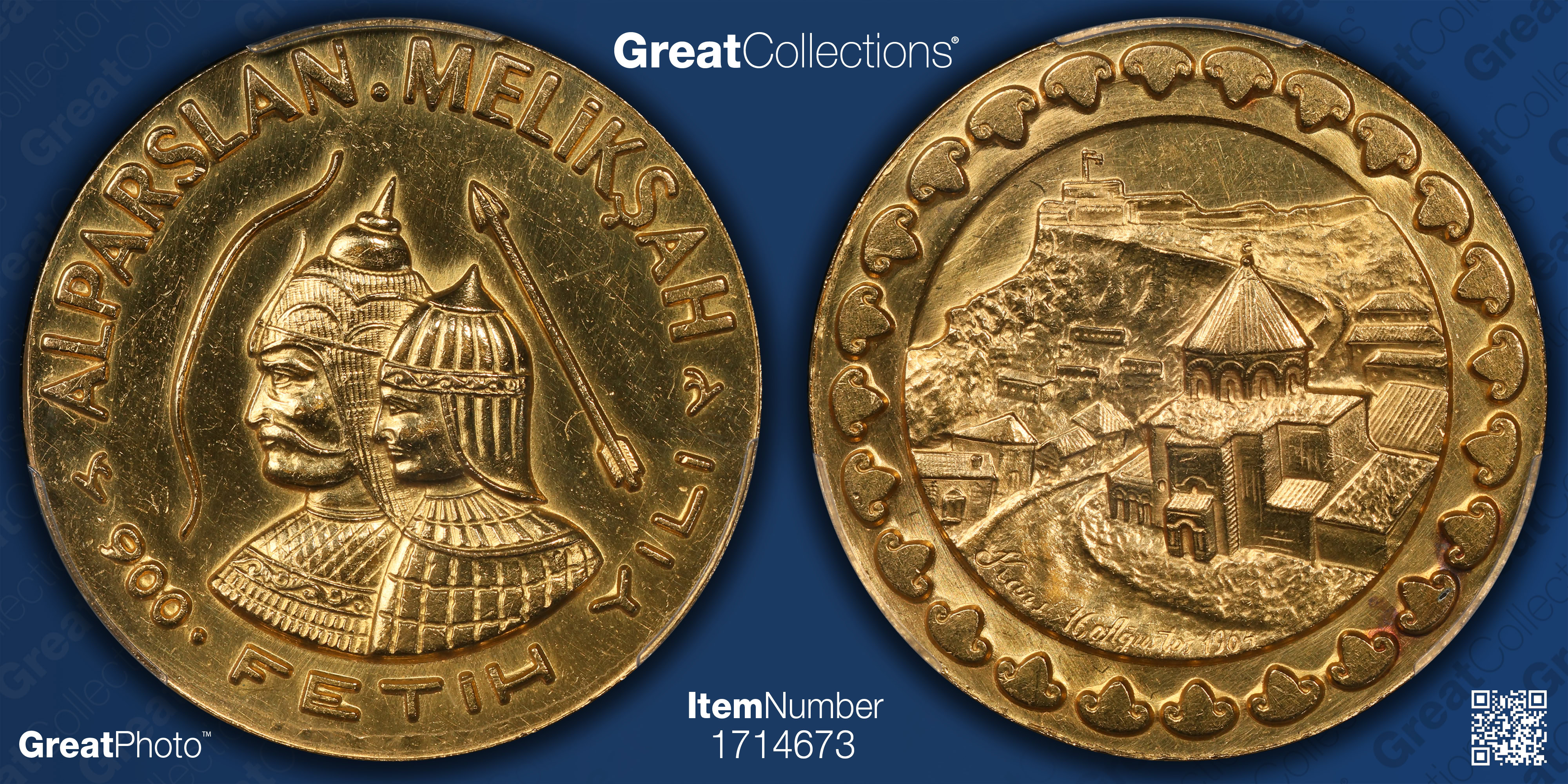 Turkey ND (1971) Gold 27mm Victory of Alp Arslan and Malik-Shah I