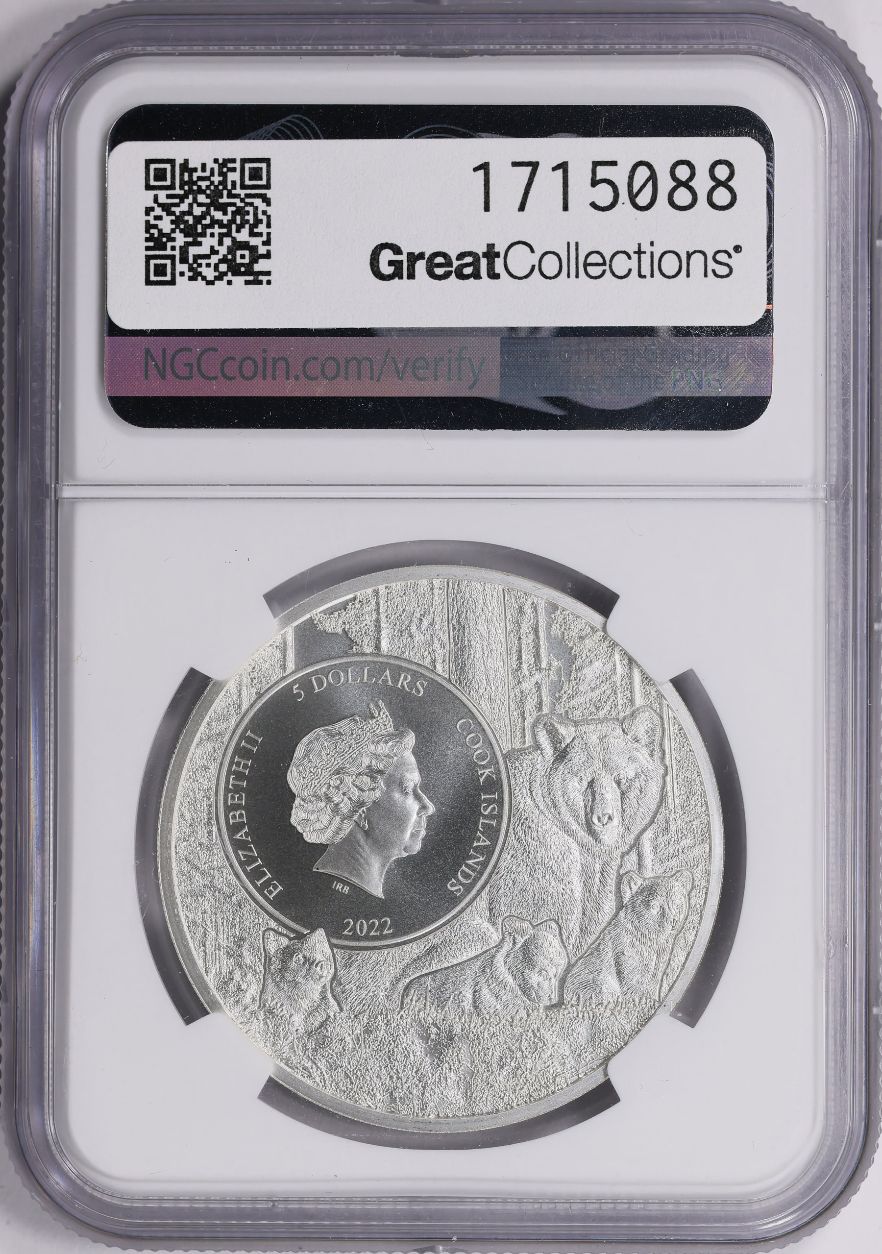 Cook Islands 2022 Colorized Silver $5 US State Animal Series New