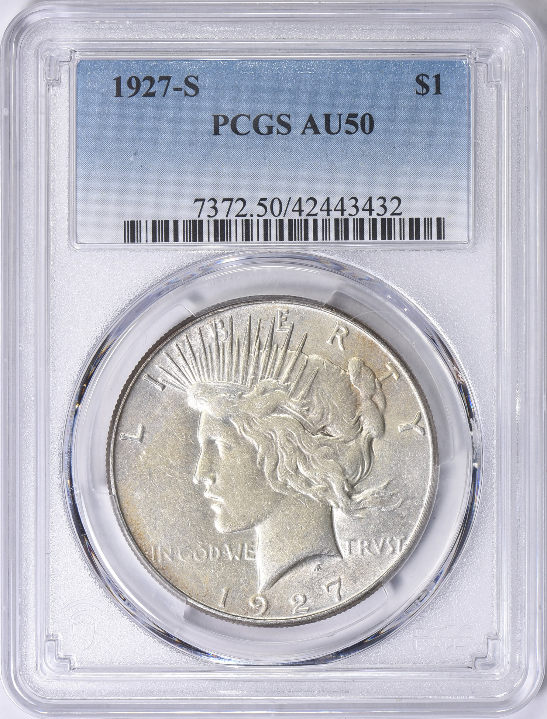 1927-S Peace Silver Dollar PCGS AU-50 (Item 1716288) | GreatCollections ...