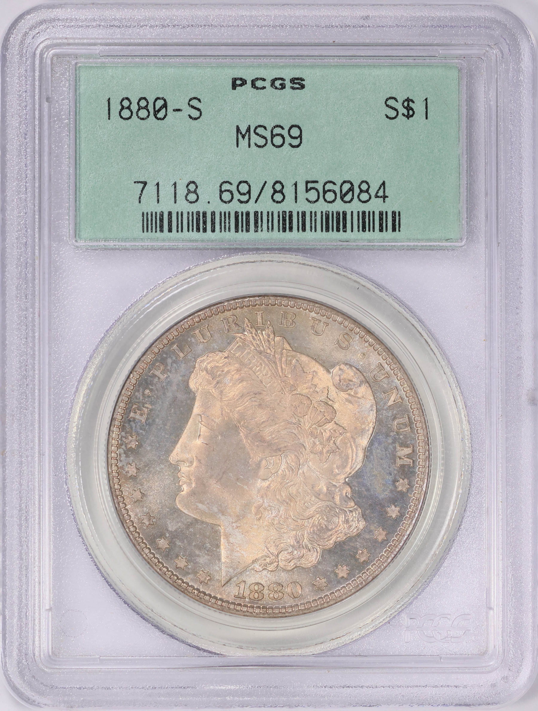 1880-S Morgan Silver Dollar PCGS MS-69 OGH (Item 1716674