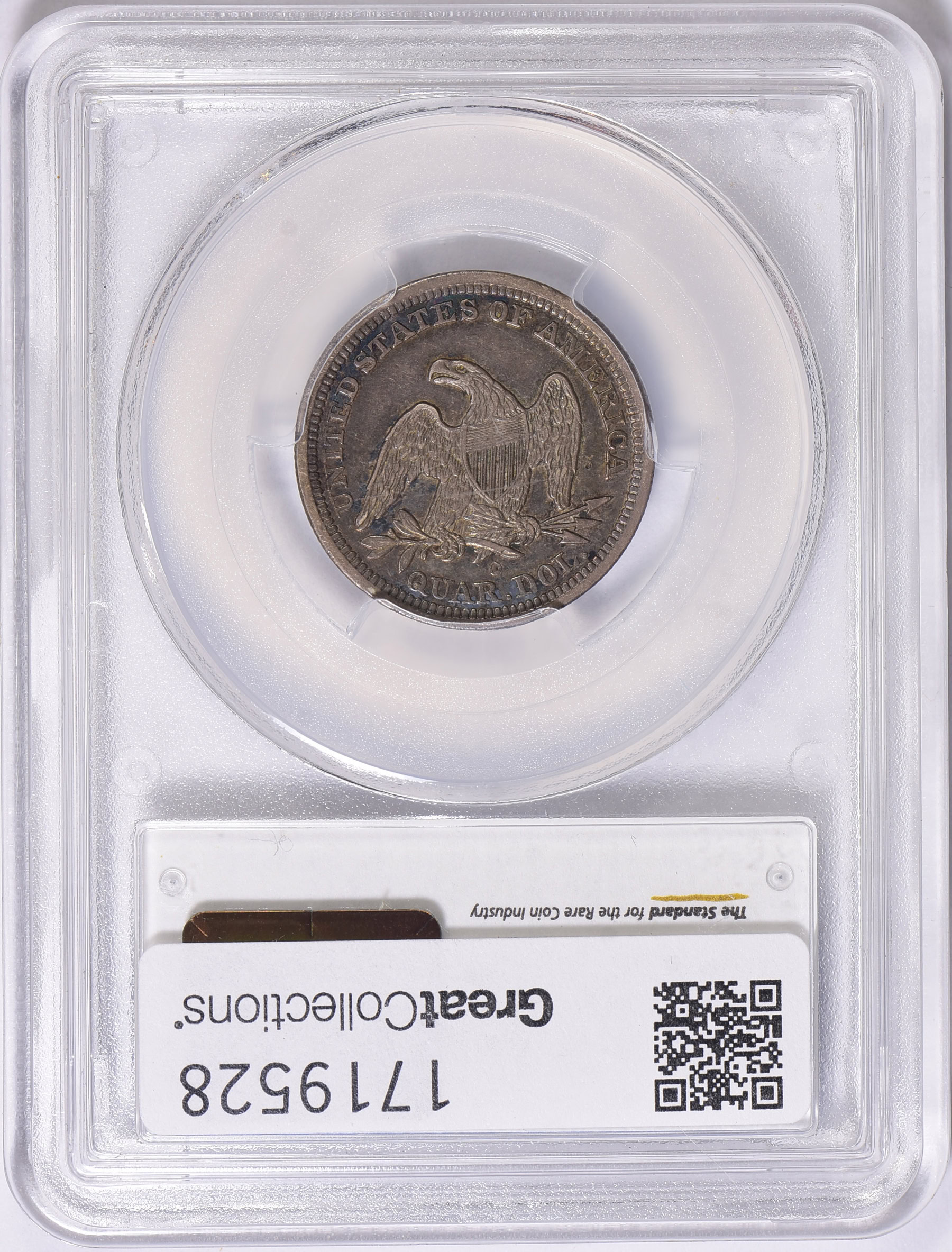 1842-O Seated Liberty Quarter Large Date PCGS XF-45 (Toned) (Item