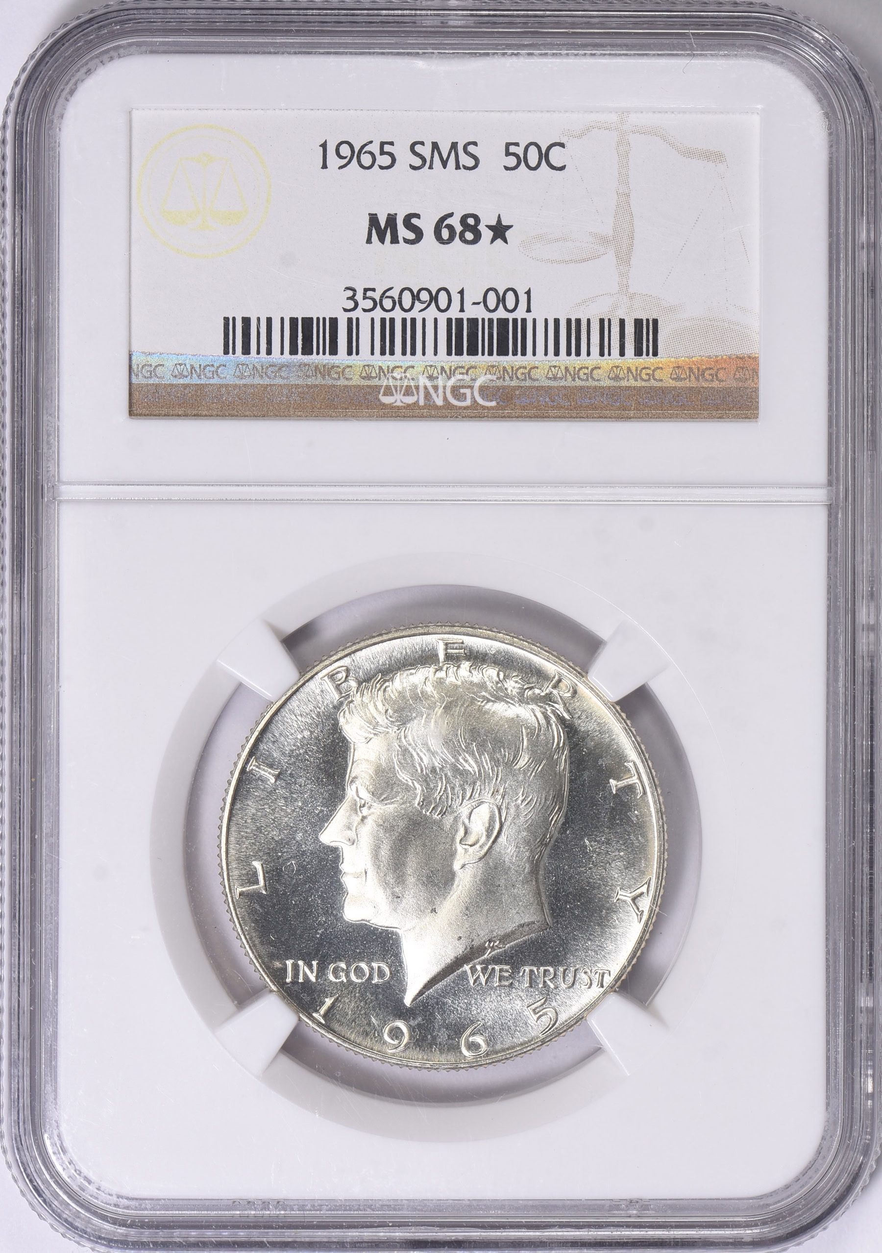 1965 Kennedy Half Dollar SMS NGC MS-68 ★ (Item 1721359 ...