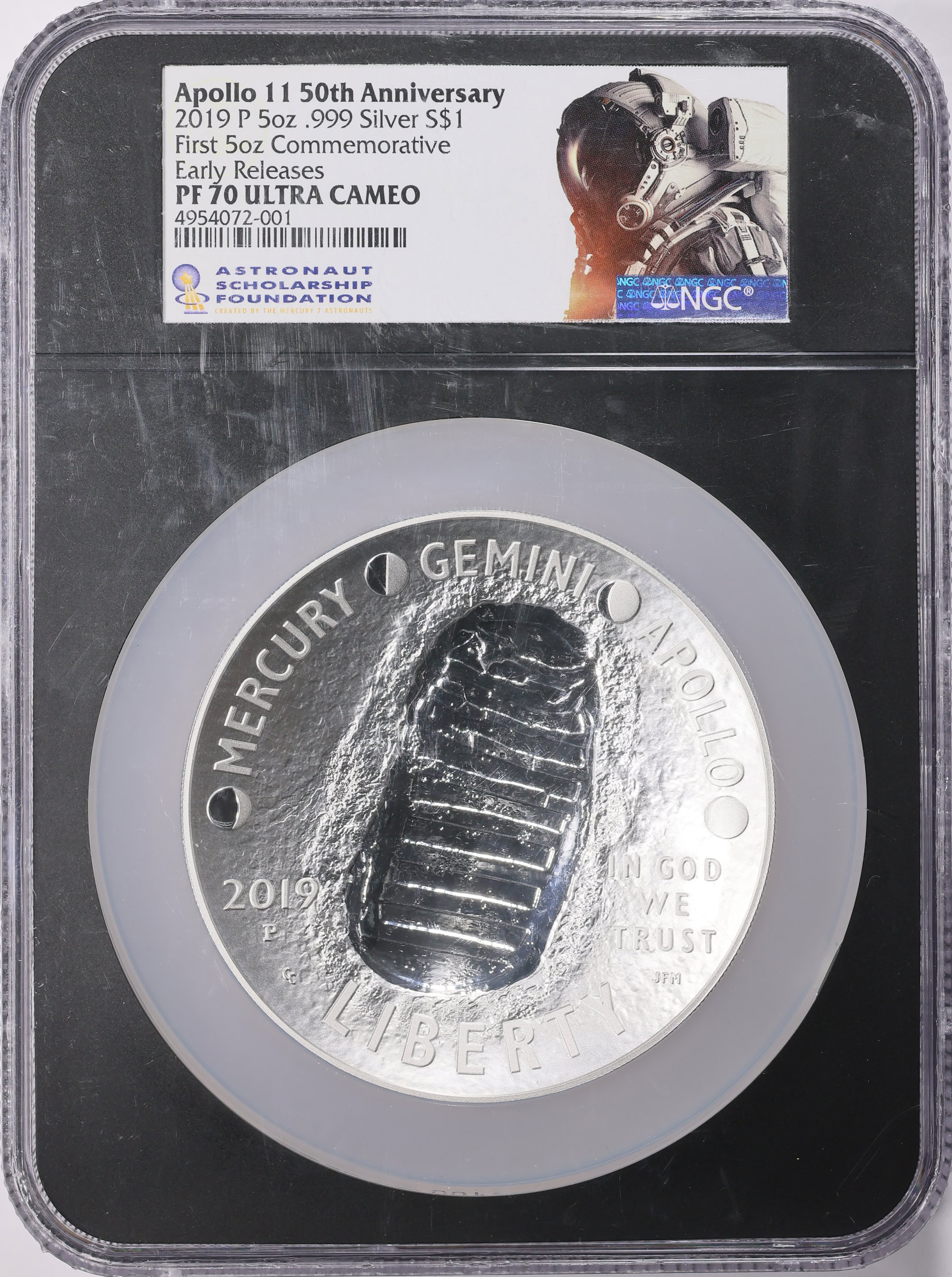2019-P Apollo 11 50th Anniversary Silver 5 oz Early Releases NGC Proof ...