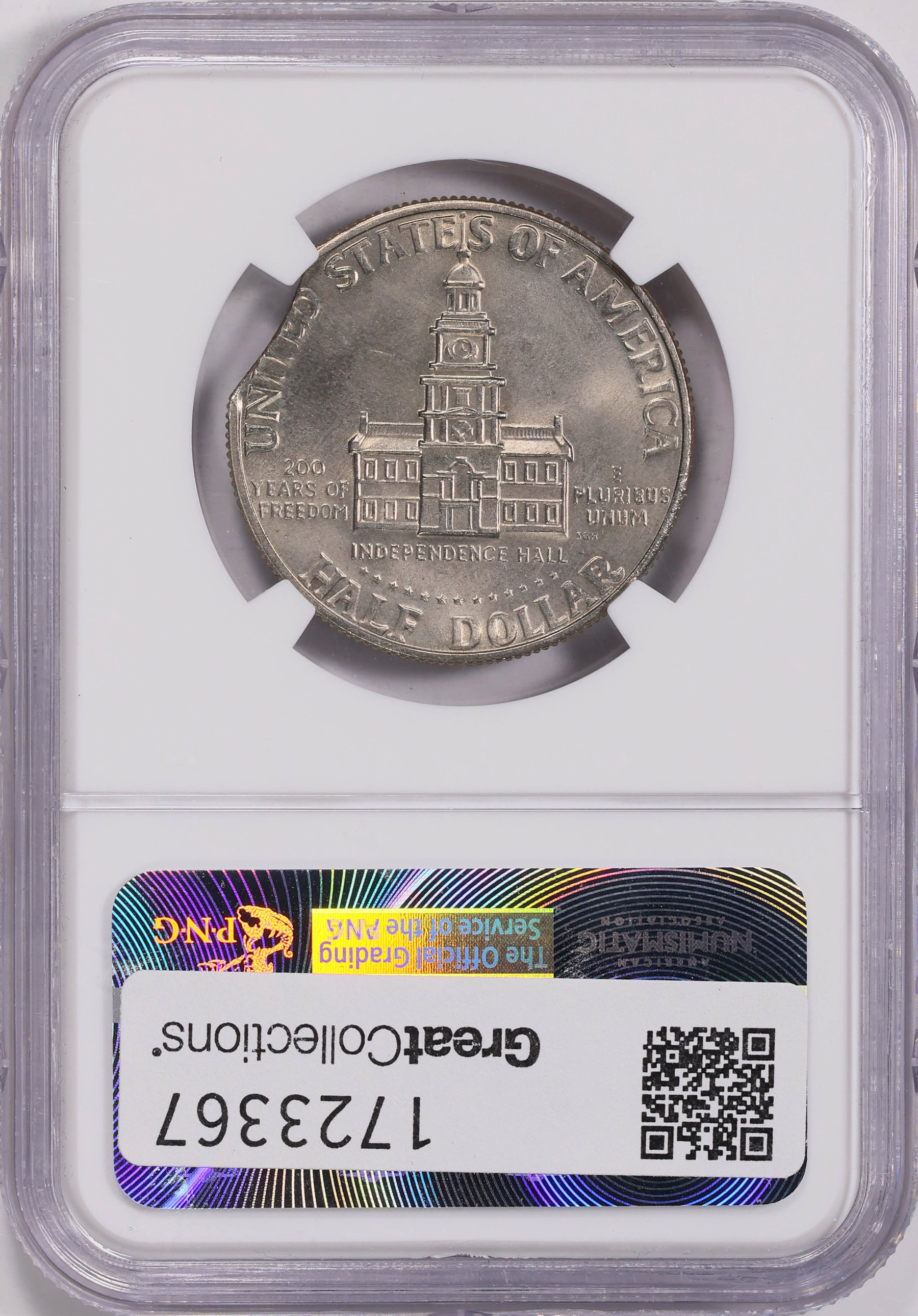 Mint Error 1976-D Kennedy Half Dollar Curved Clip at 8:00 NGC MS