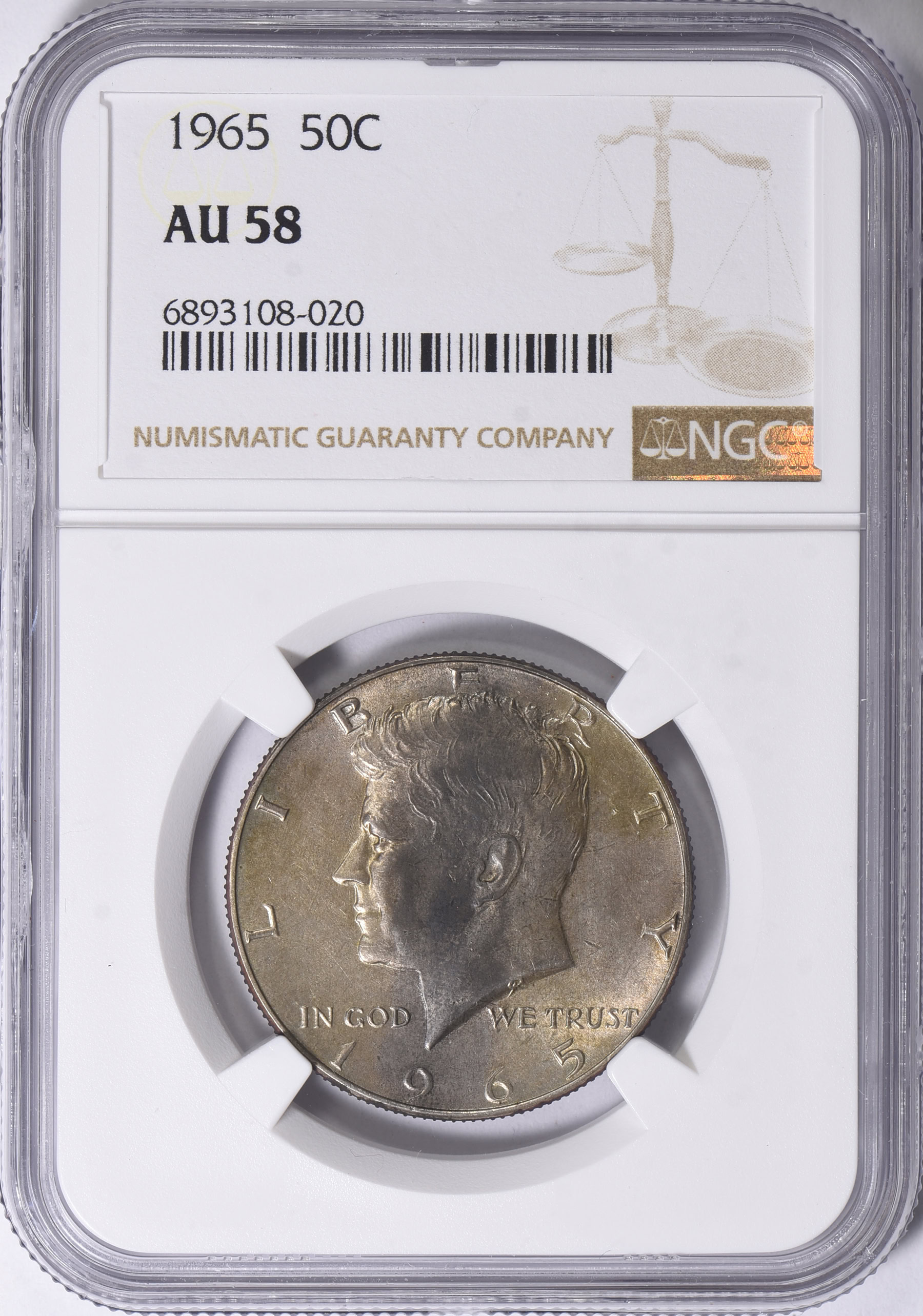 1965 Kennedy Half Dollar NGC AU-58 (Item 1724740) | GreatCollections ...