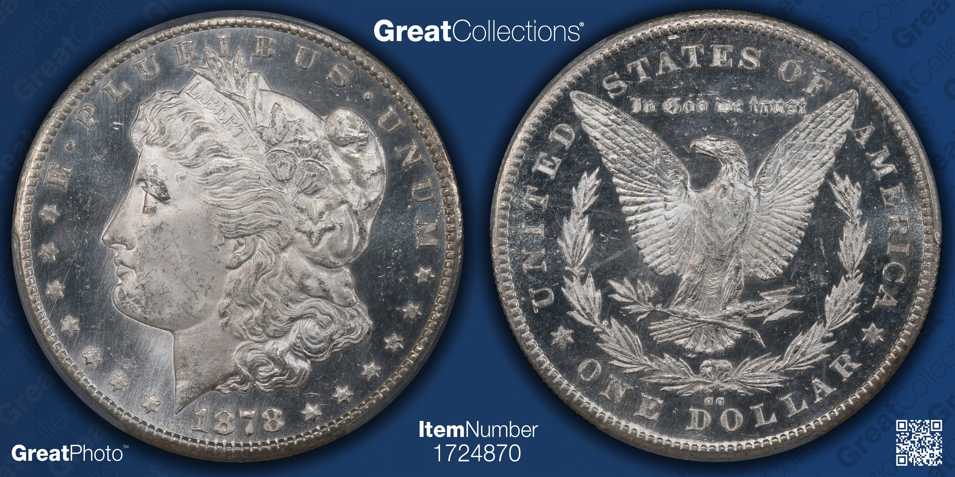 1878-CC Morgan Silver Dollar PCGS MS-64 DMPL (CAC Green) (Item