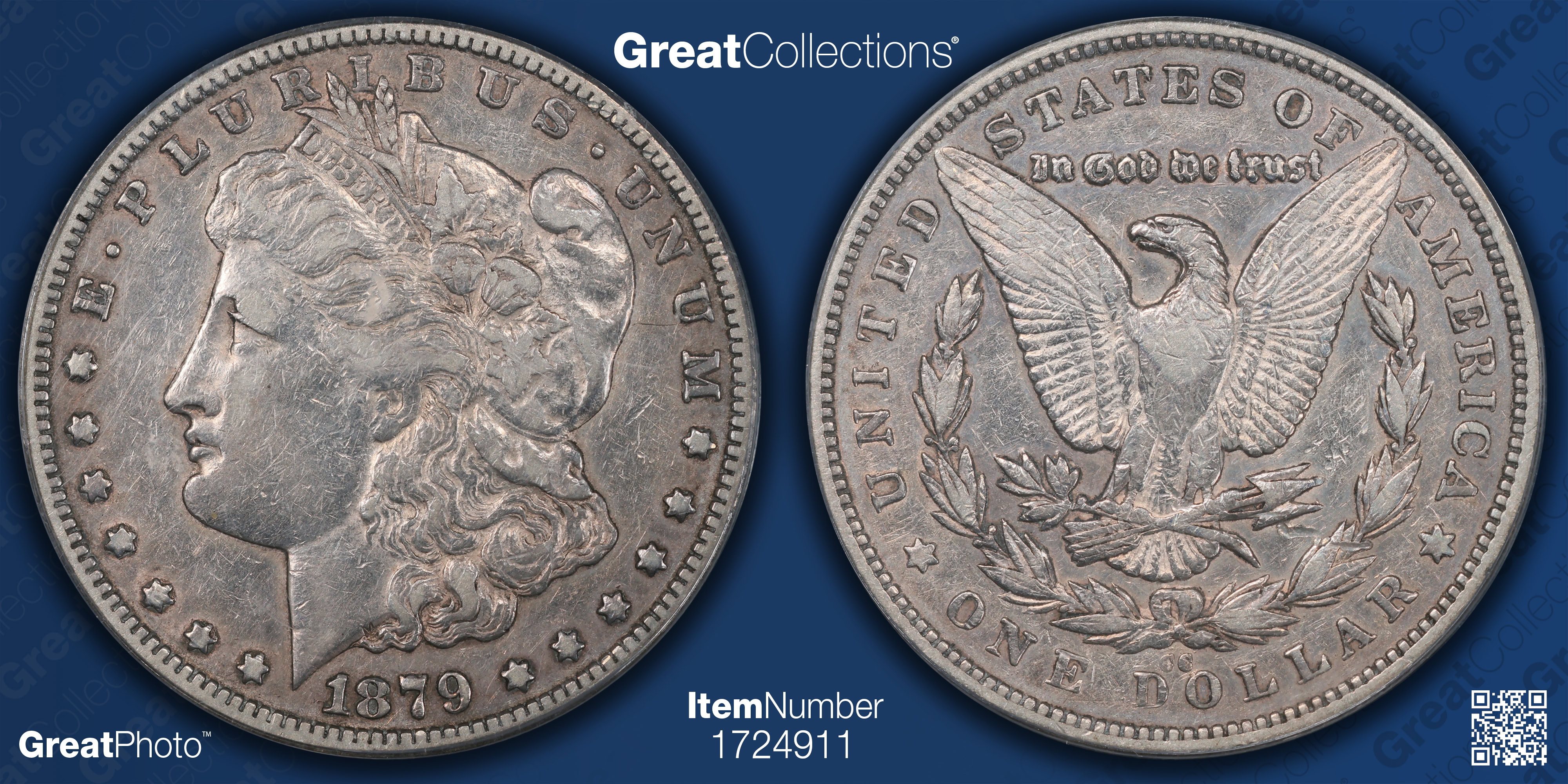 1879-CC Morgan Silver Dollar PCGS VF-30 OGH (Item 1724911