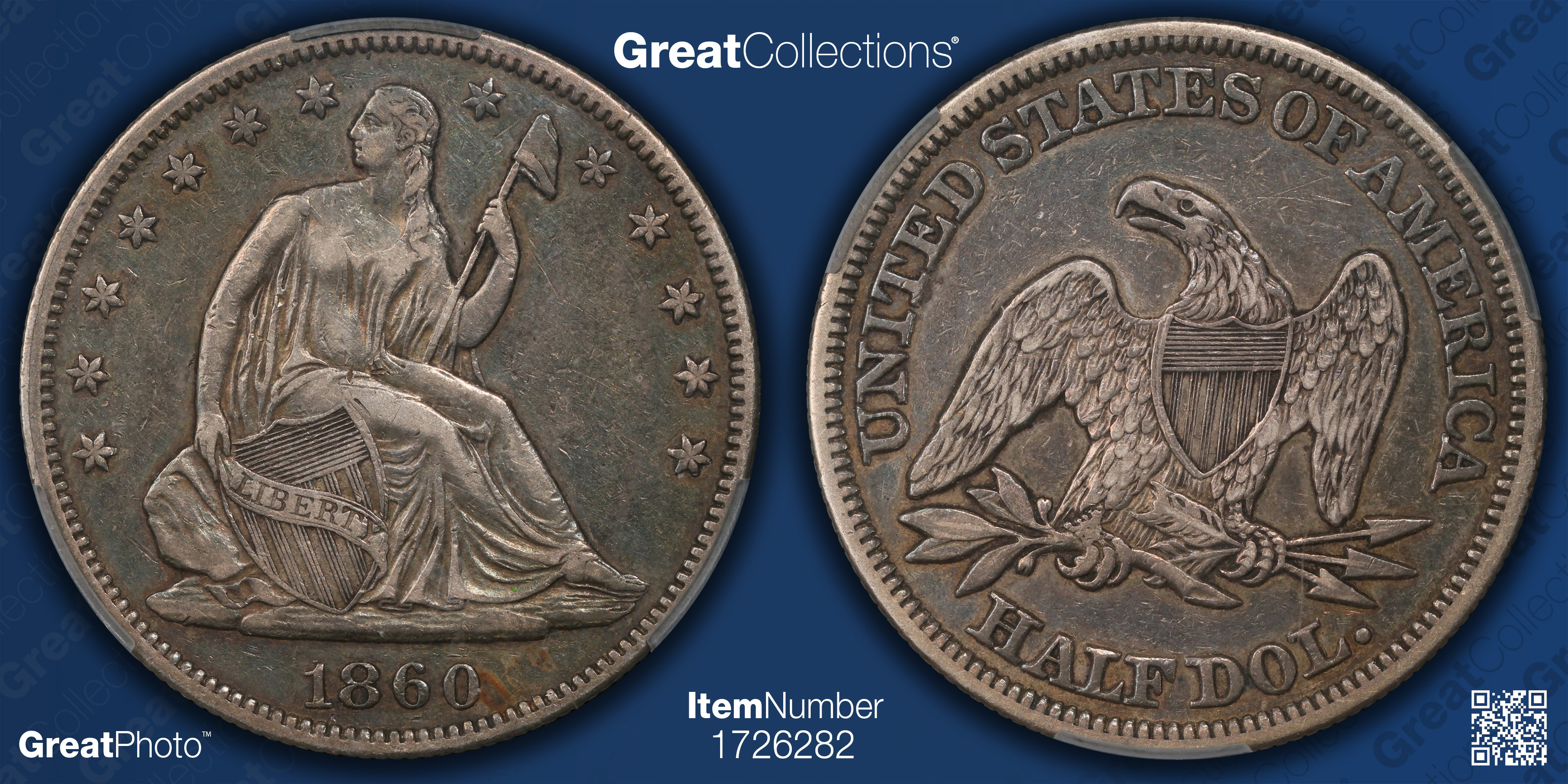 コレクション 1860 Seated Liberty Half Dollar 1860-O Liberty Seated Silver Half Dollar AU53 PCGS | eBay