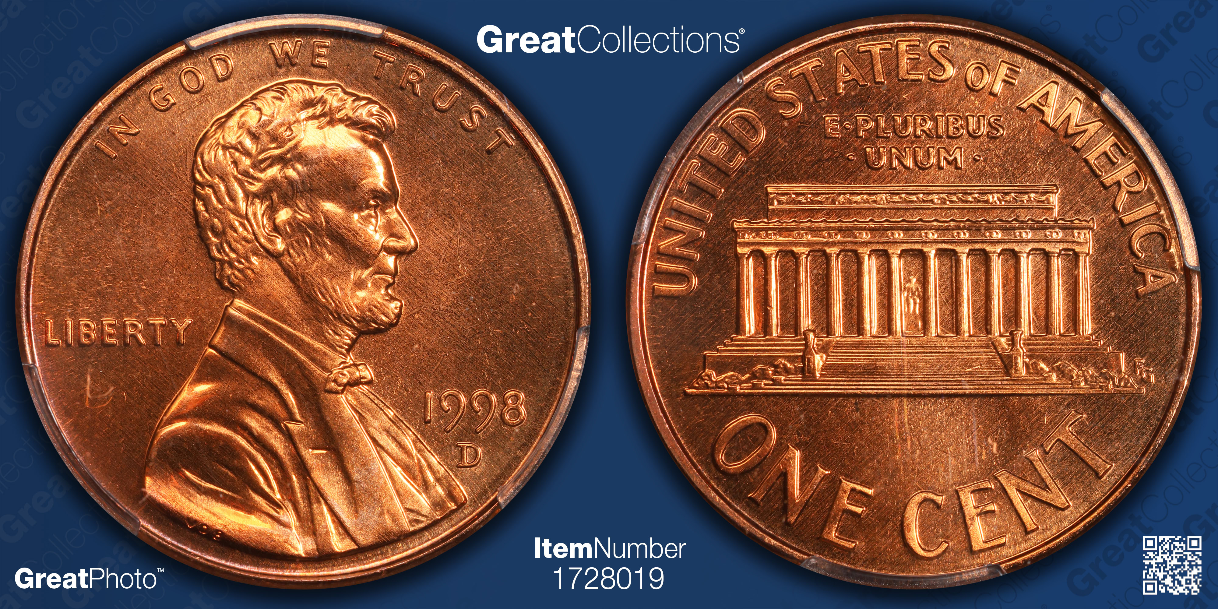 1998-D Lincoln Cent PCGS MS-68+ RD PL (Item 1728019