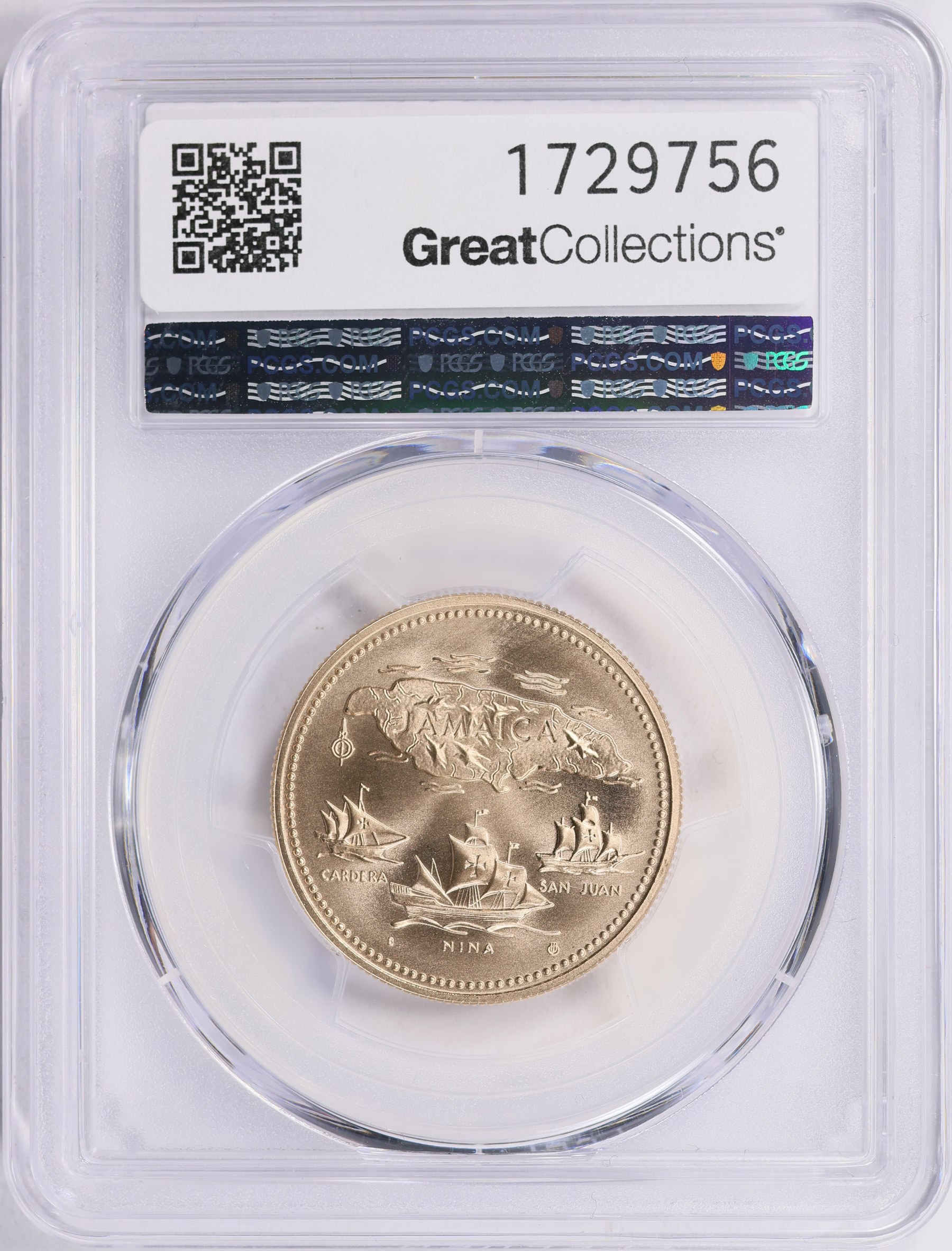 Jamaica 1972 Gold $20 10th Anniversary of Independence KM-61 PCGS