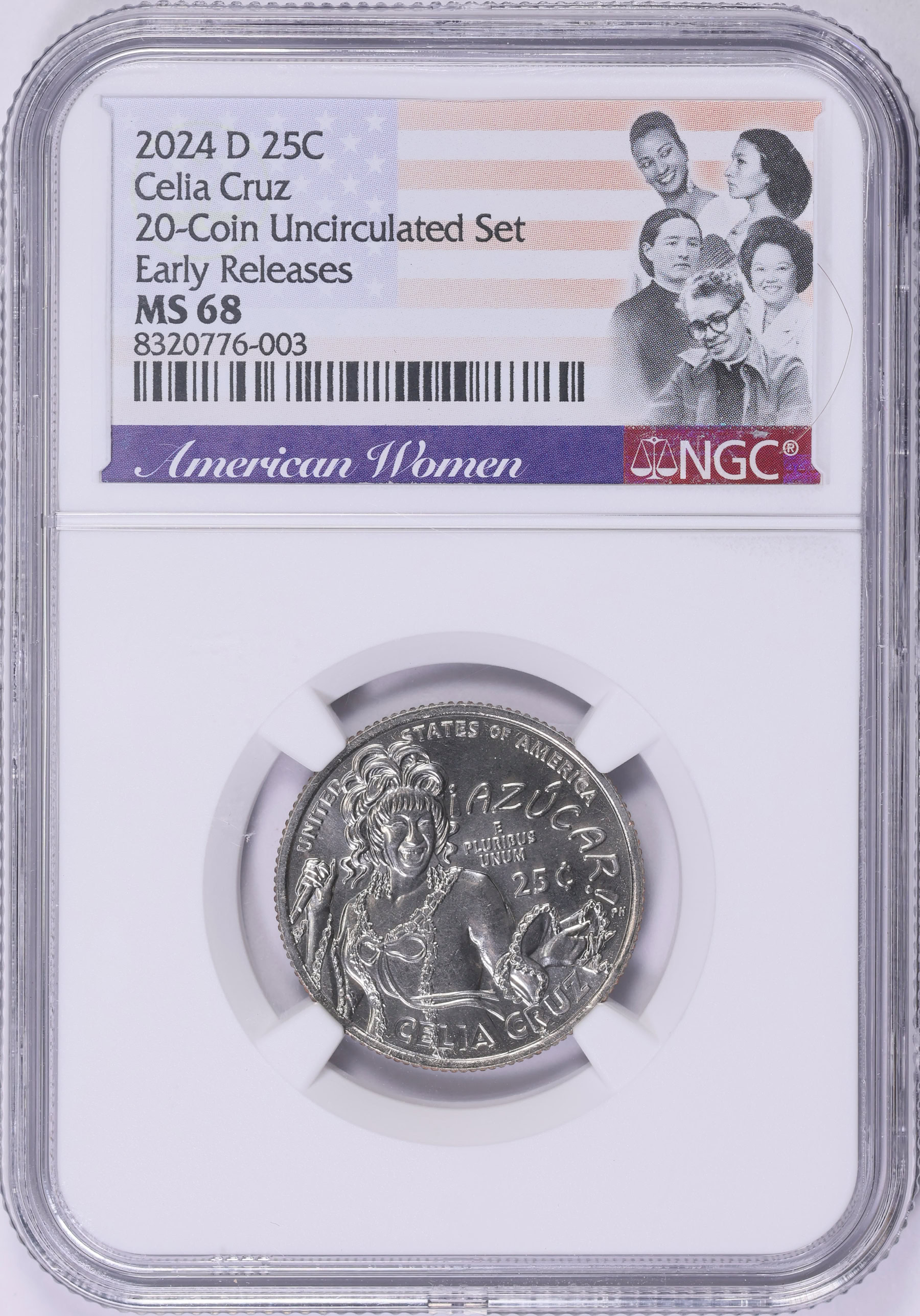 2024-D American Women Quarter Celia Cruz Early Releases NGC MS-68