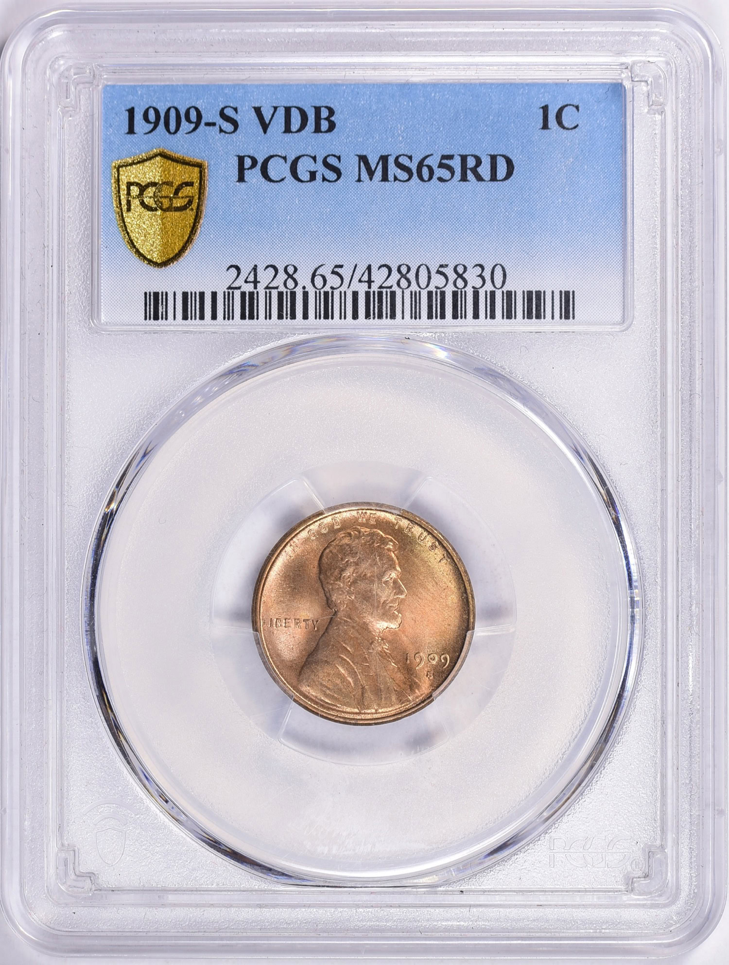 1909-S Lincoln Cent V.D.B. PCGS MS-65 RD (Item 1730143 ...