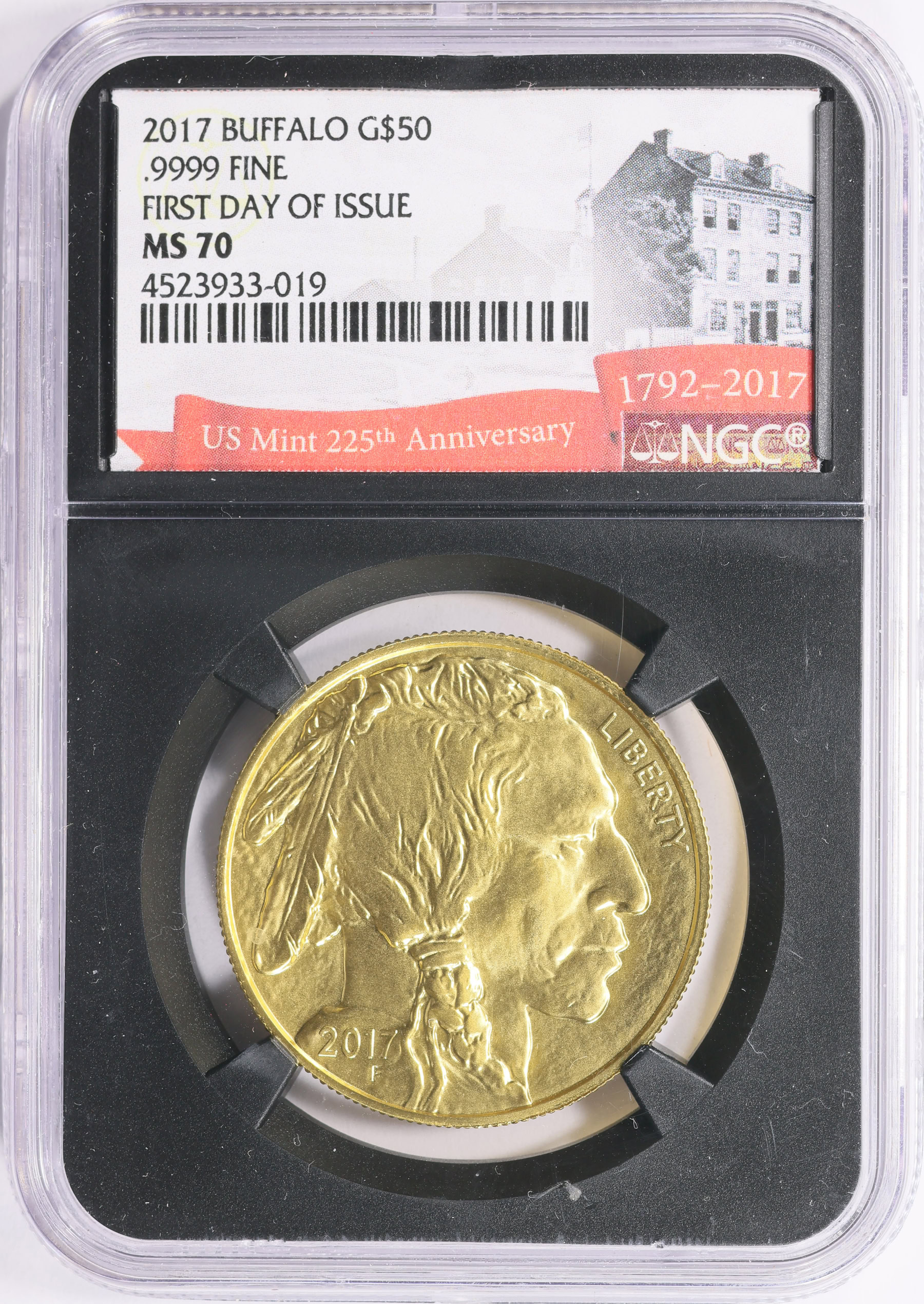2017 $50 One-Ounce Gold American Buffalo First Day of Issue NGC MS