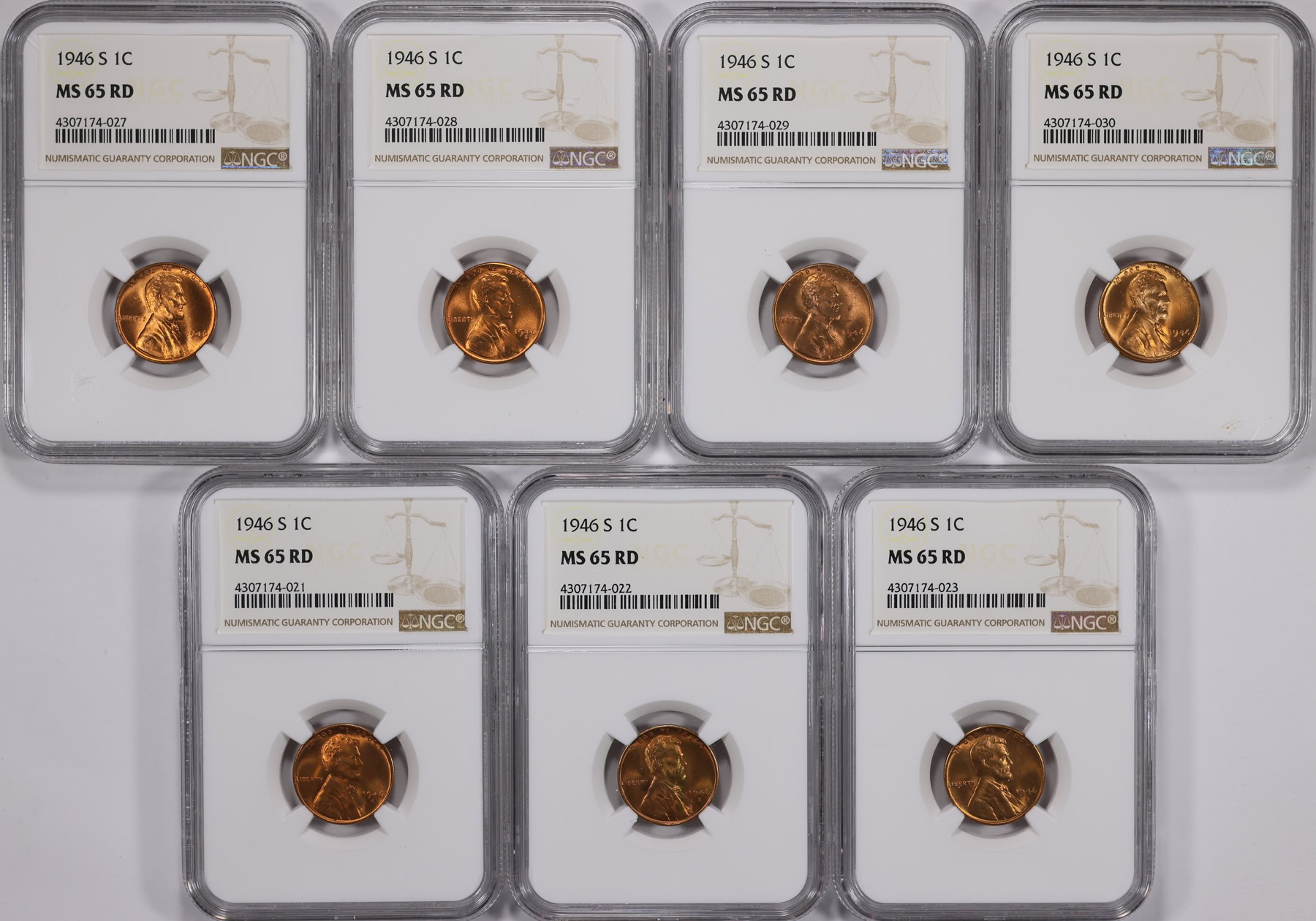 1946-S Lincoln Cent NGC MS-65 RD (50 Coins) (Item 1731460