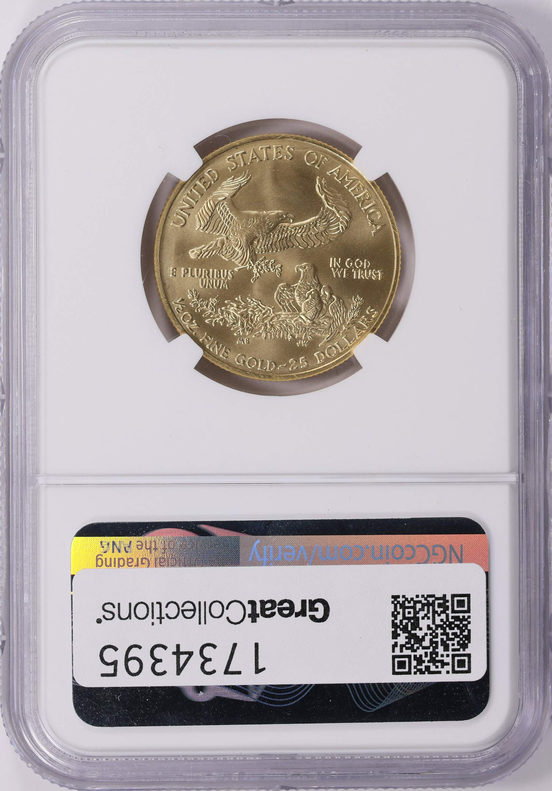 2006-W $25 Half-Ounce Gold American Eagle Burnished NGC MS-70