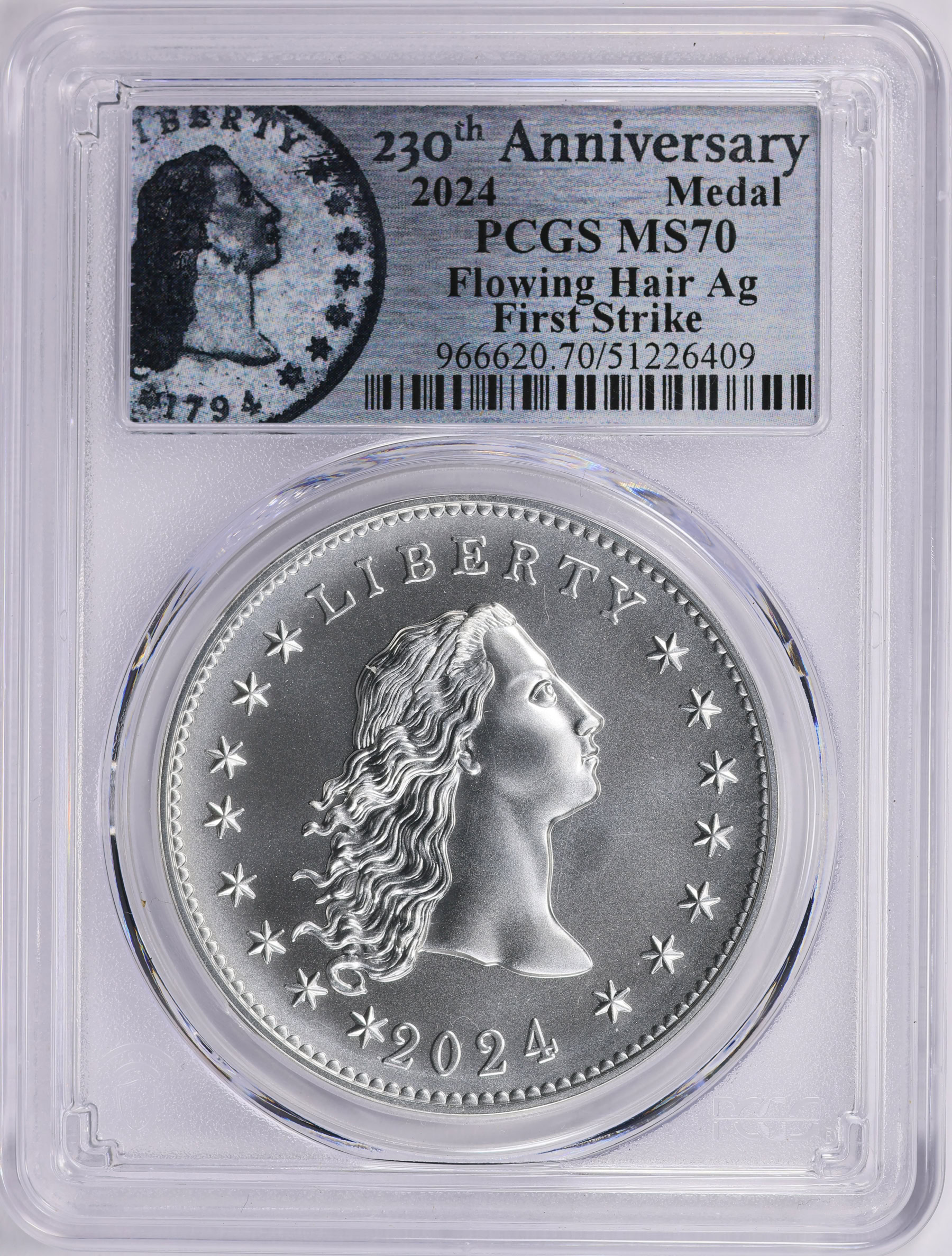 2024 U.S. Mint Medal Flowing Hair Silver First Strike PCGS MS-70 | PCGS