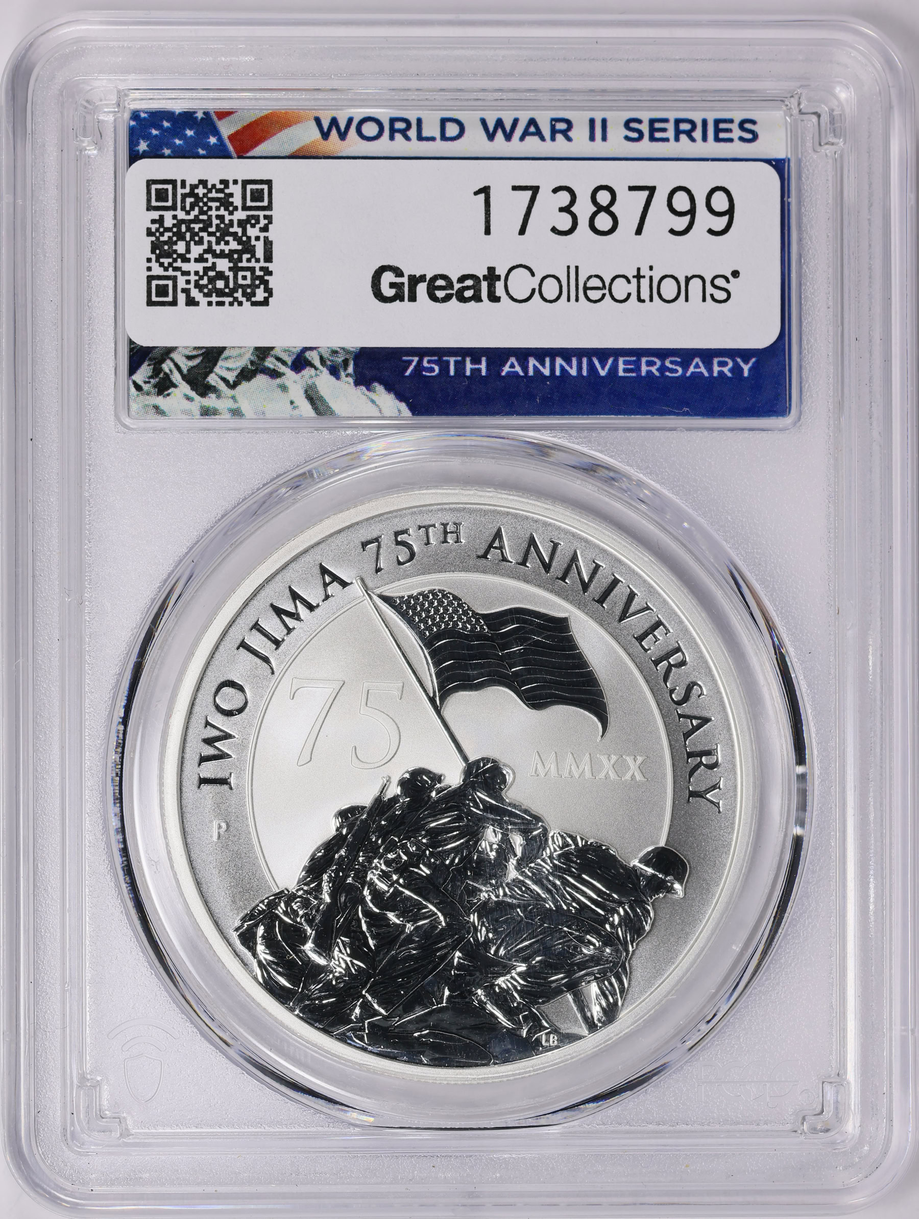 2016年　TUVALU　PCGS MS70 真珠湾攻撃75周年記念 Tuvalu 2020-P Silver Dollar Iwo Jima 75th Anniversary First Day of