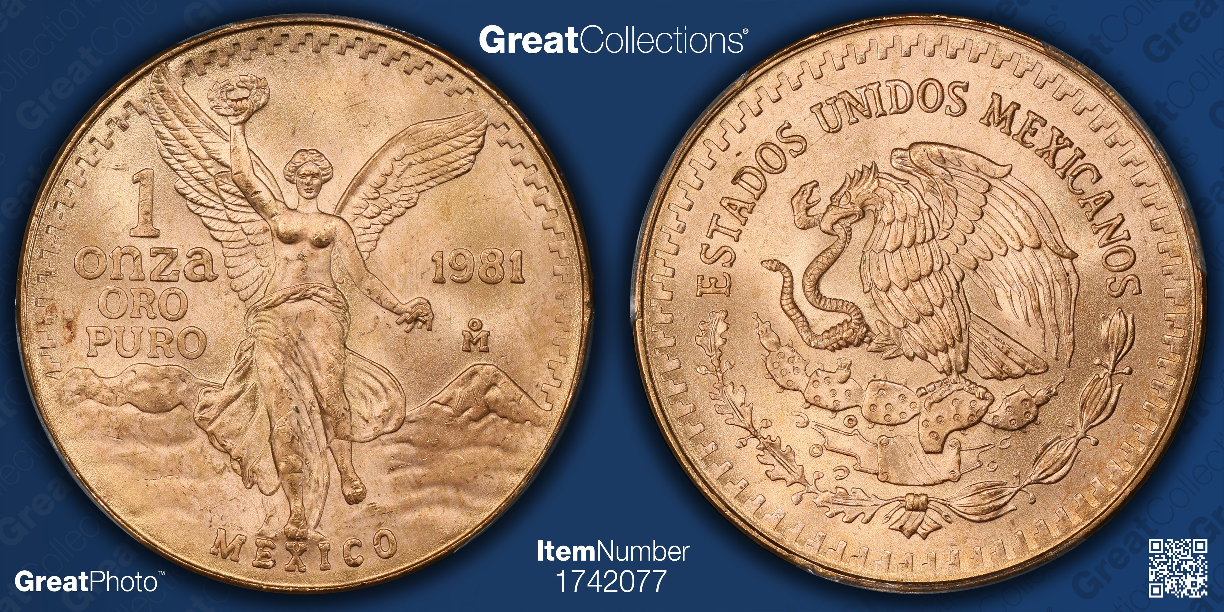Mexico 1981-Mo Gold Onza Libertad KM-489 PCGS MS-68 (AGW = 0.999 Mexico 1981-Mo Gold Onza Libertad KM-489 PCGS MS-68 (AGW = 0.999