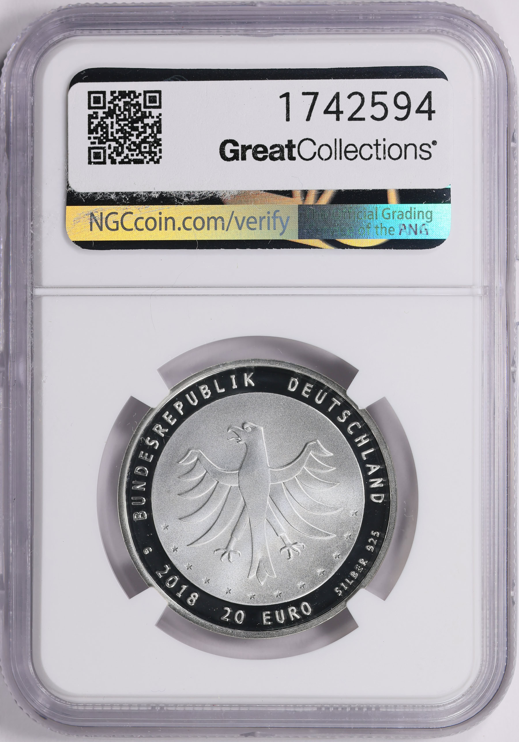 Germany 2018-G Silver €20 Gewandhaus Orchestra 275th Anniversary NGC ...