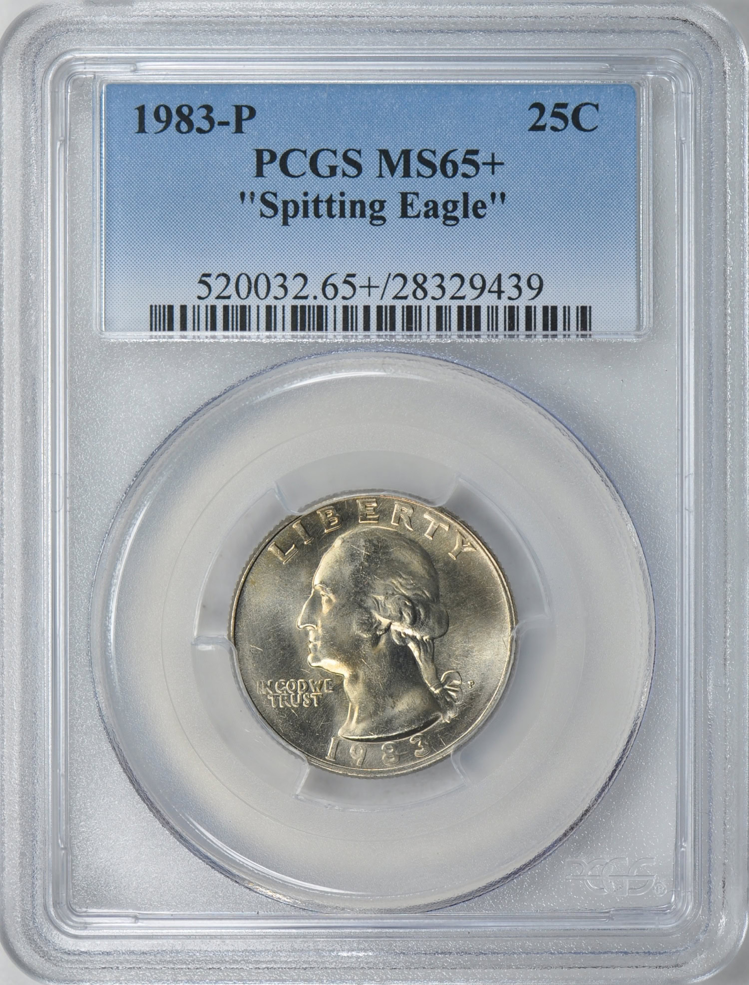 1983-P Washington Quarter Spitting Eagle PCGS MS-65+ (Item 174305