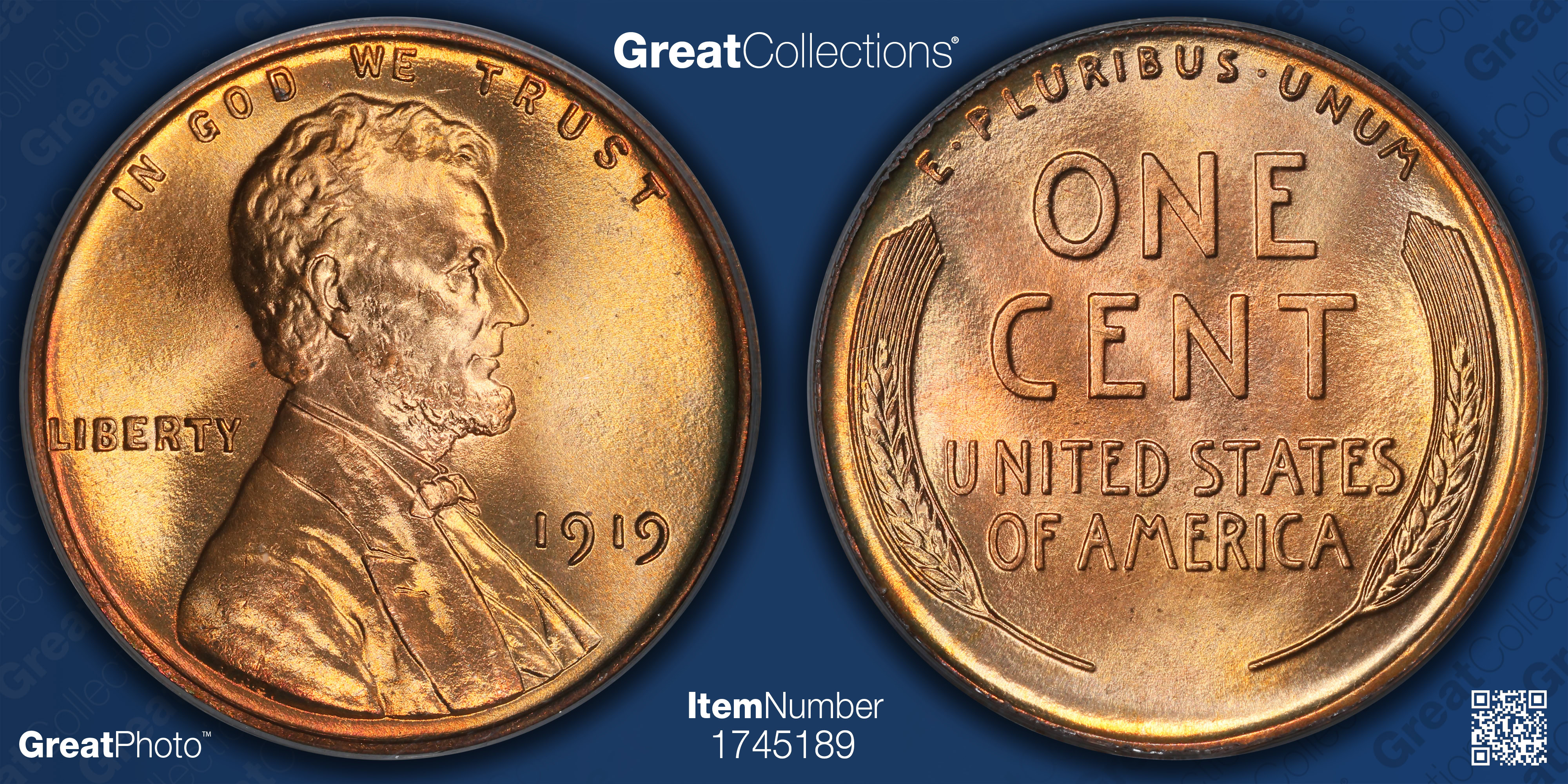 1919 Lincoln Cent PCGS MS-69 RD (CAC Green) OGH (Ex. Stewart Blay