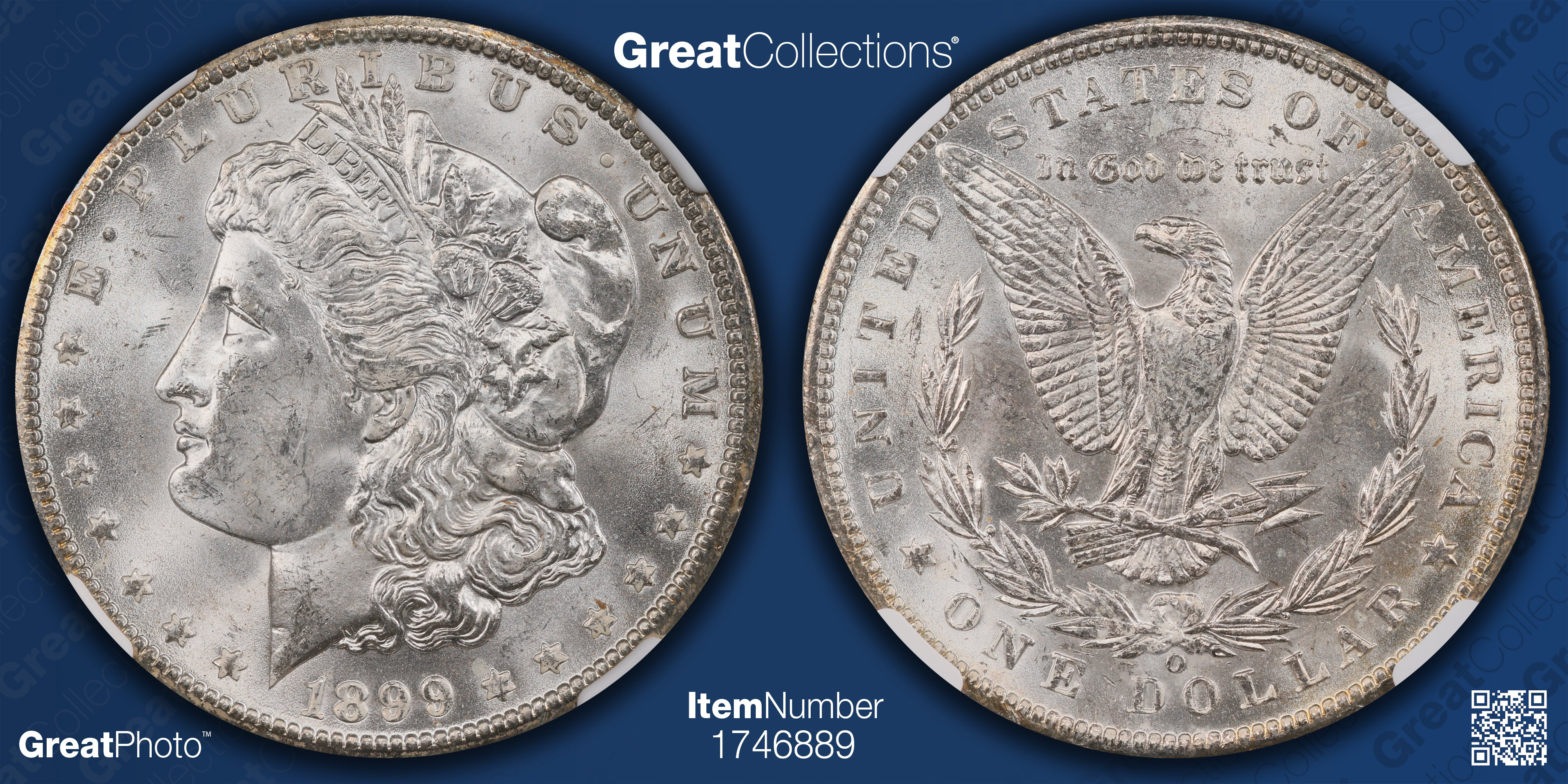 1899-O Morgan Silver Dollar NGC MS-63 (David J. Ryder Signed Label