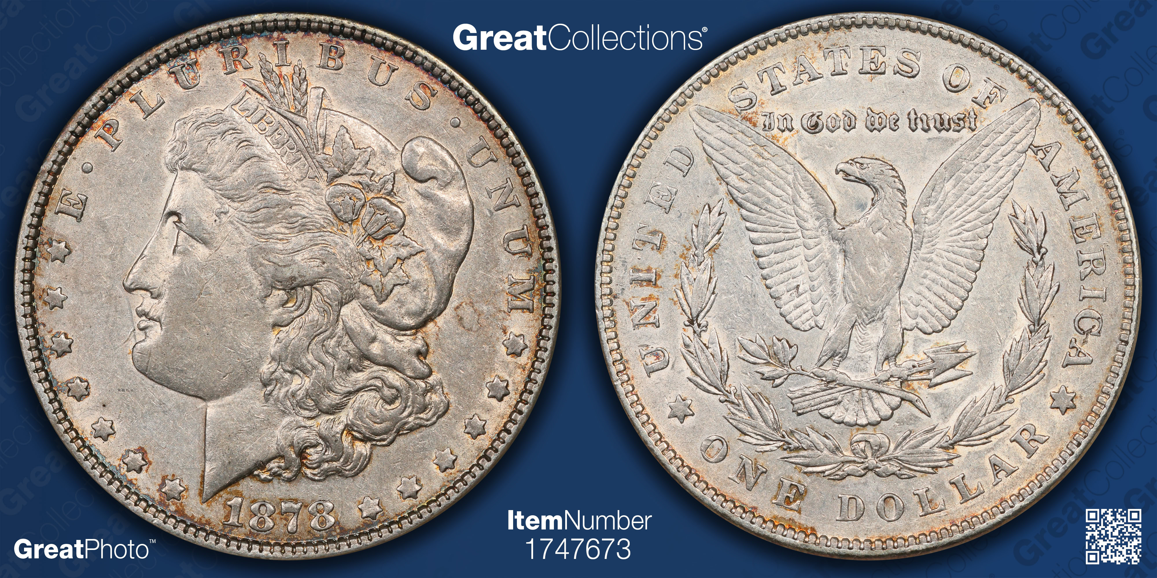 1878 7TF Morgan Silver Dollar VAM-170 Hot 50 ANACS XF-45 OH (Item