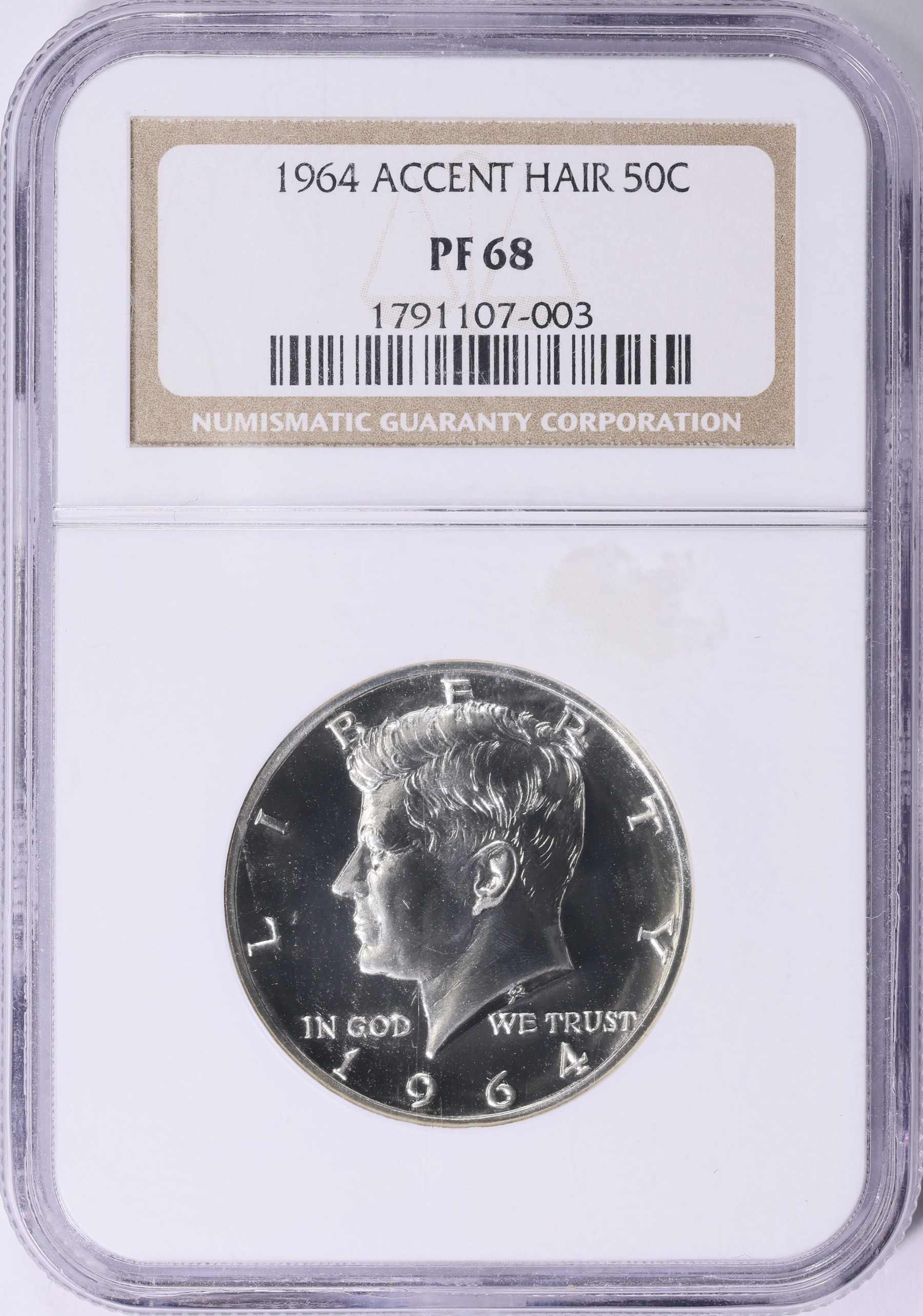 1964 Kennedy Half Dollar Accented Hair NGC Proof-68 (Item 1749585