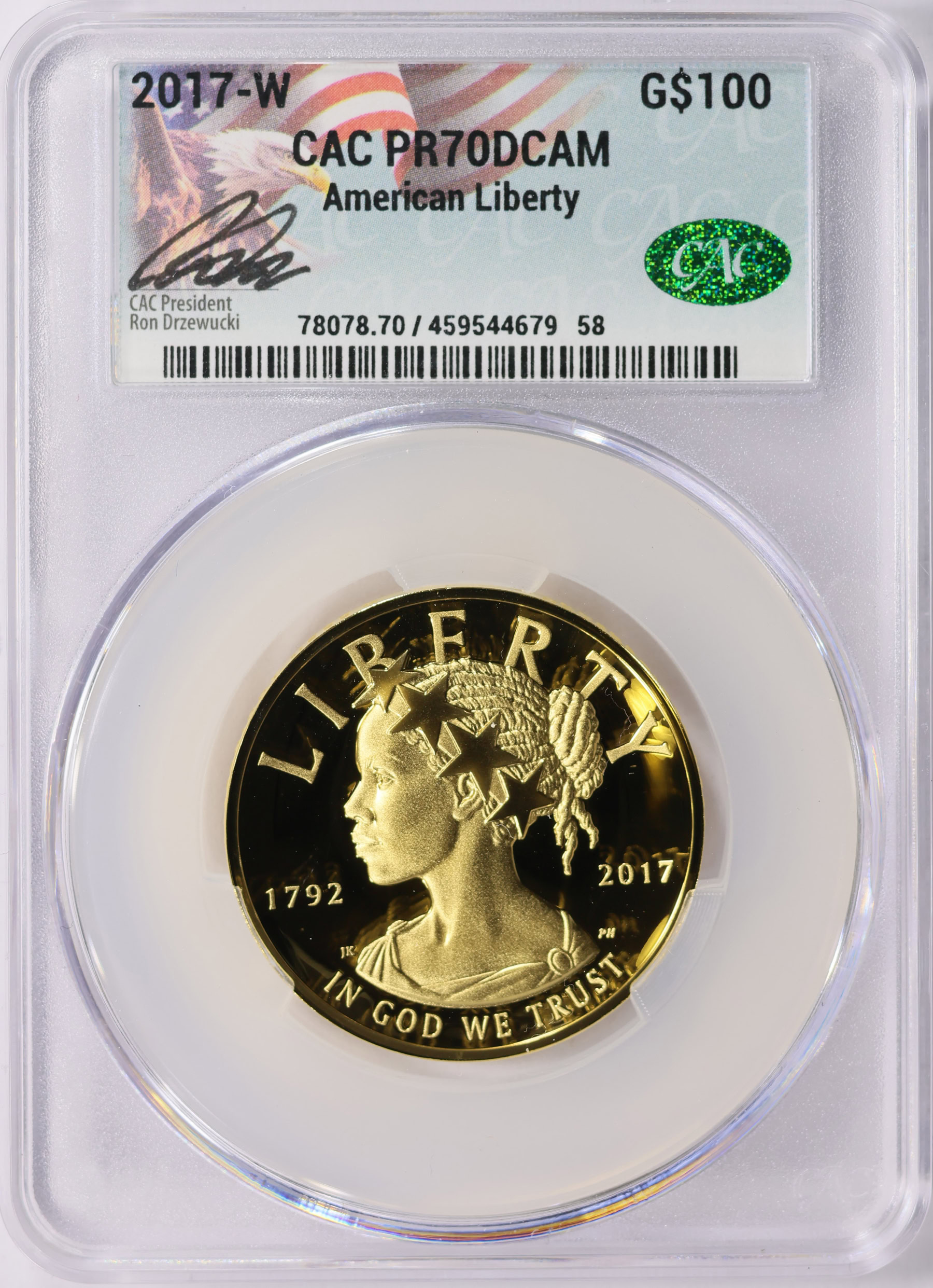 2017-W Gold $100 American Liberty High Relief 225th Anniversary