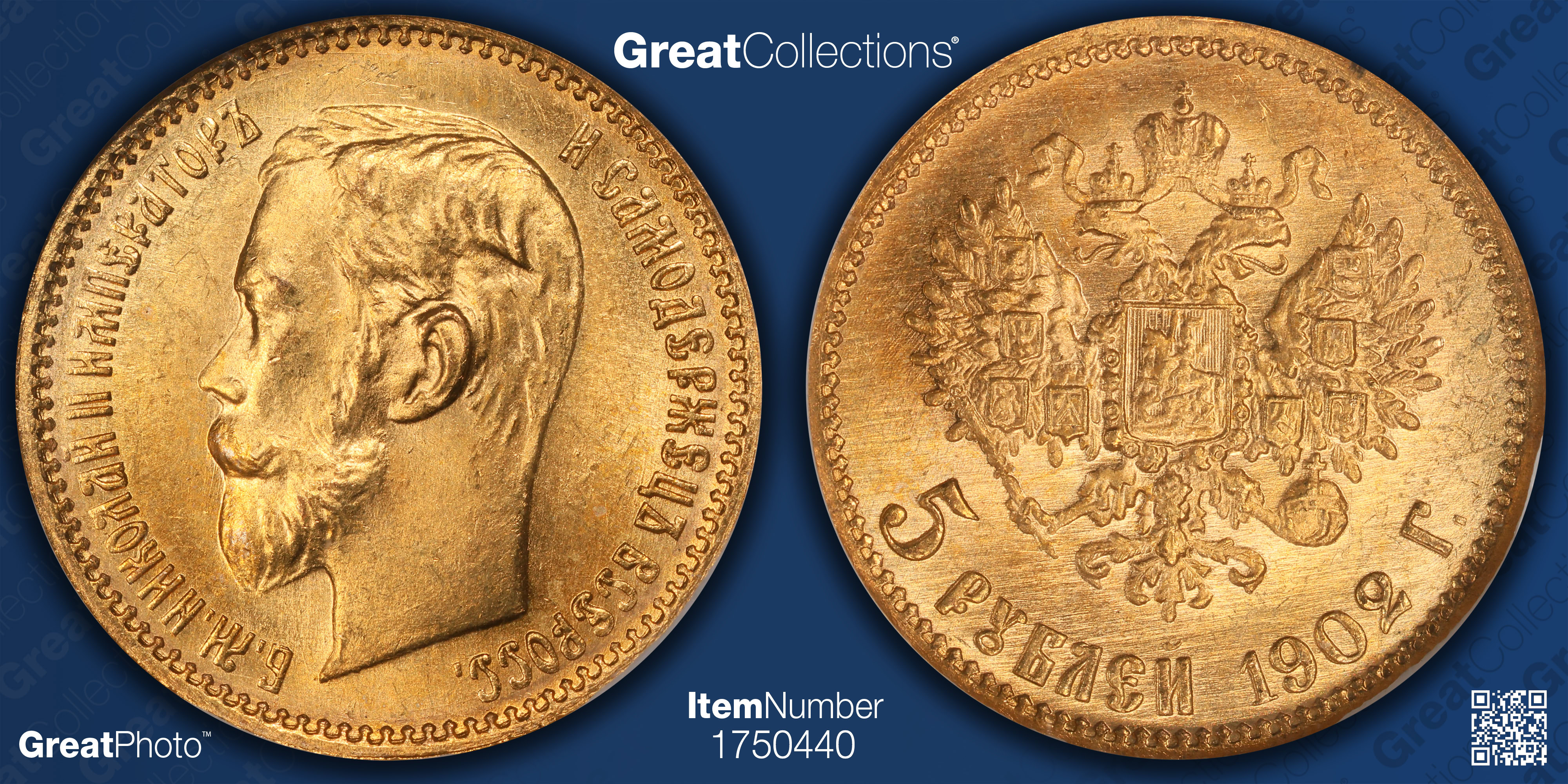 Russia 1902-AP Gold 5 Roubles Y-62 NGC MS-66 (AGW = 0.1245 Oz