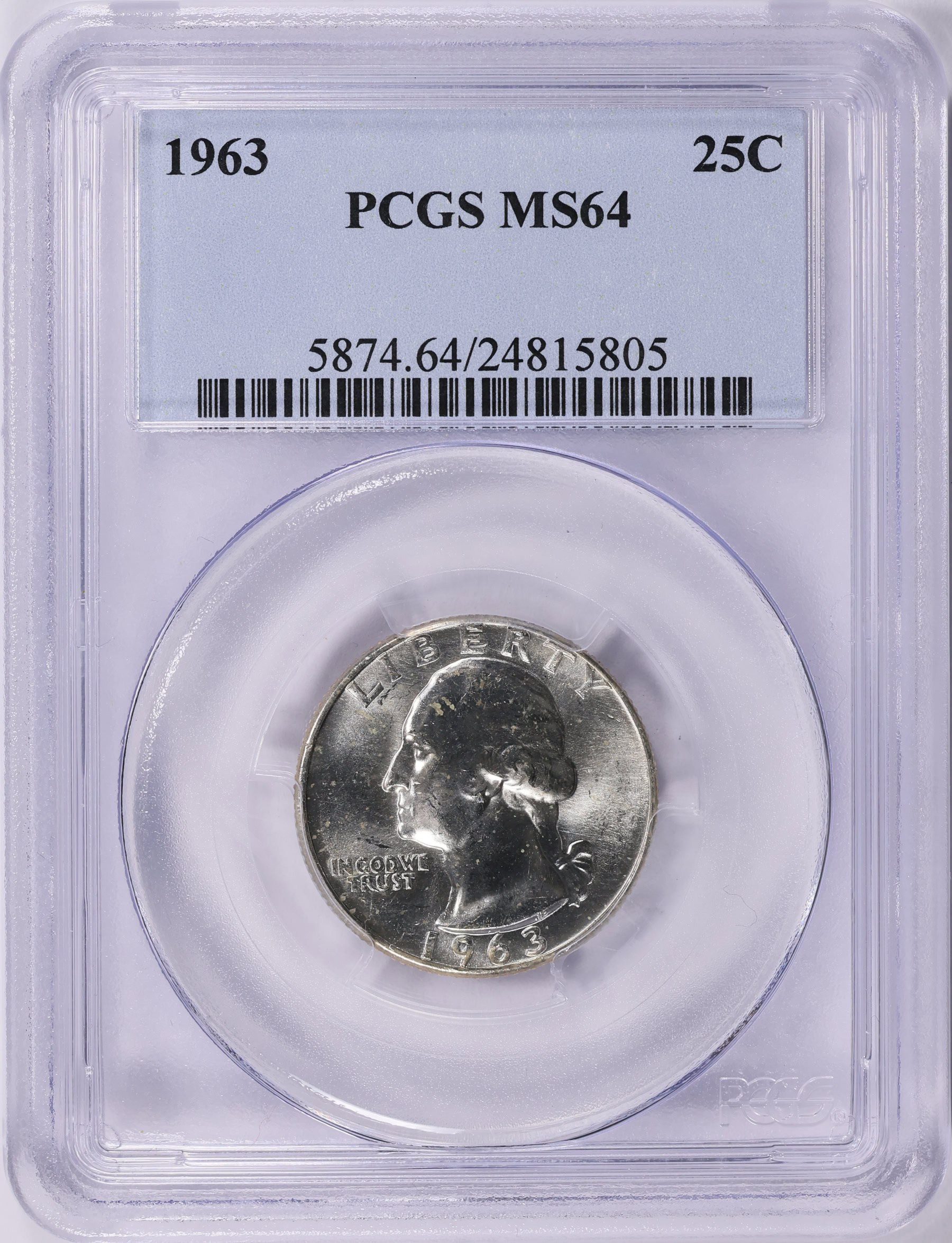 1963 Washington Quarter PCGS MS-64 (Item 1751889) | GreatCollections ...