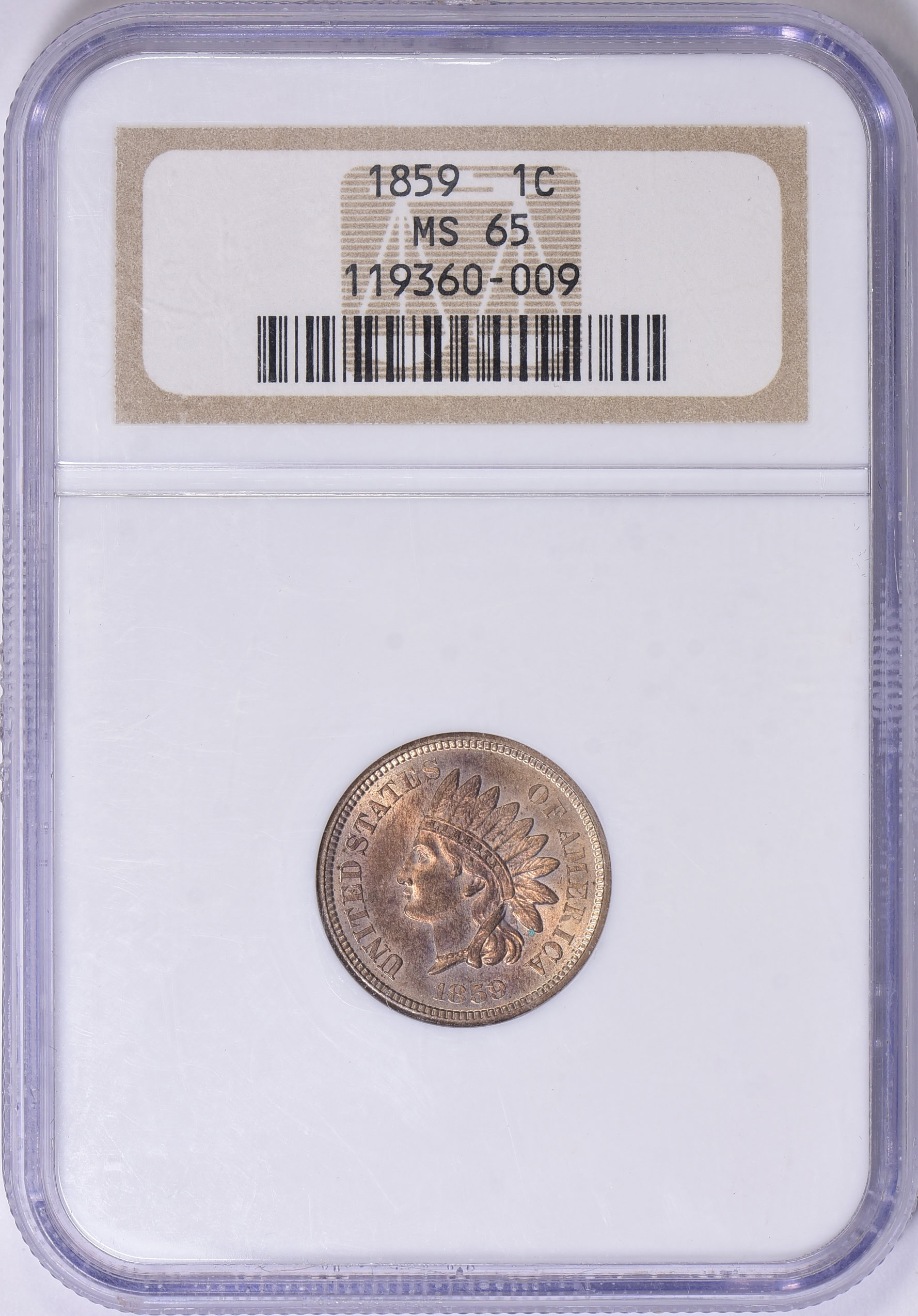 1859 Indian Cent NGC MS-65 (Item 1752311) | GreatCollections Coin Auctions