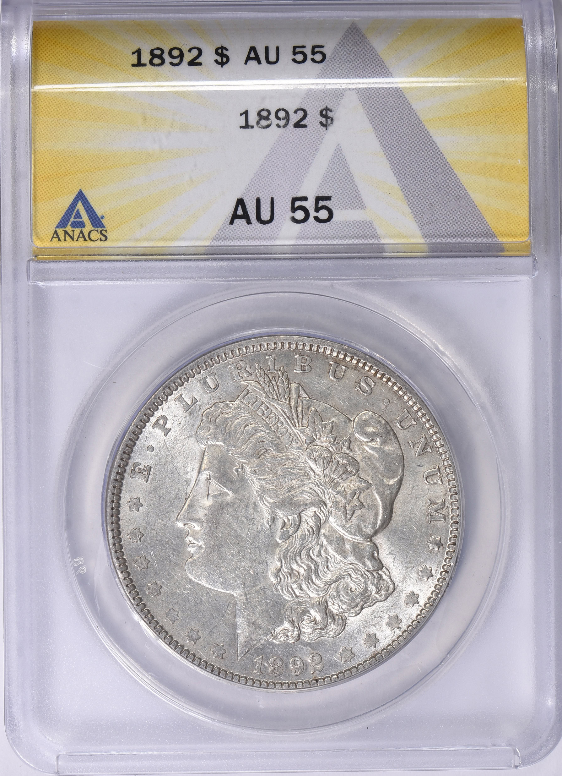 1892 Morgan Silver Dollar ANACS AU-55 (Item 1752579) | GreatCollections ...