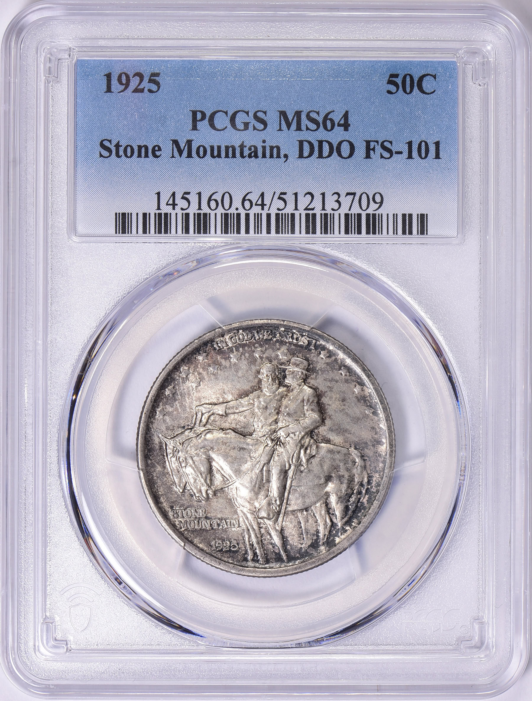 1925 Stone Mountain Memorial Half Dollar Doubled Die Obverse FS