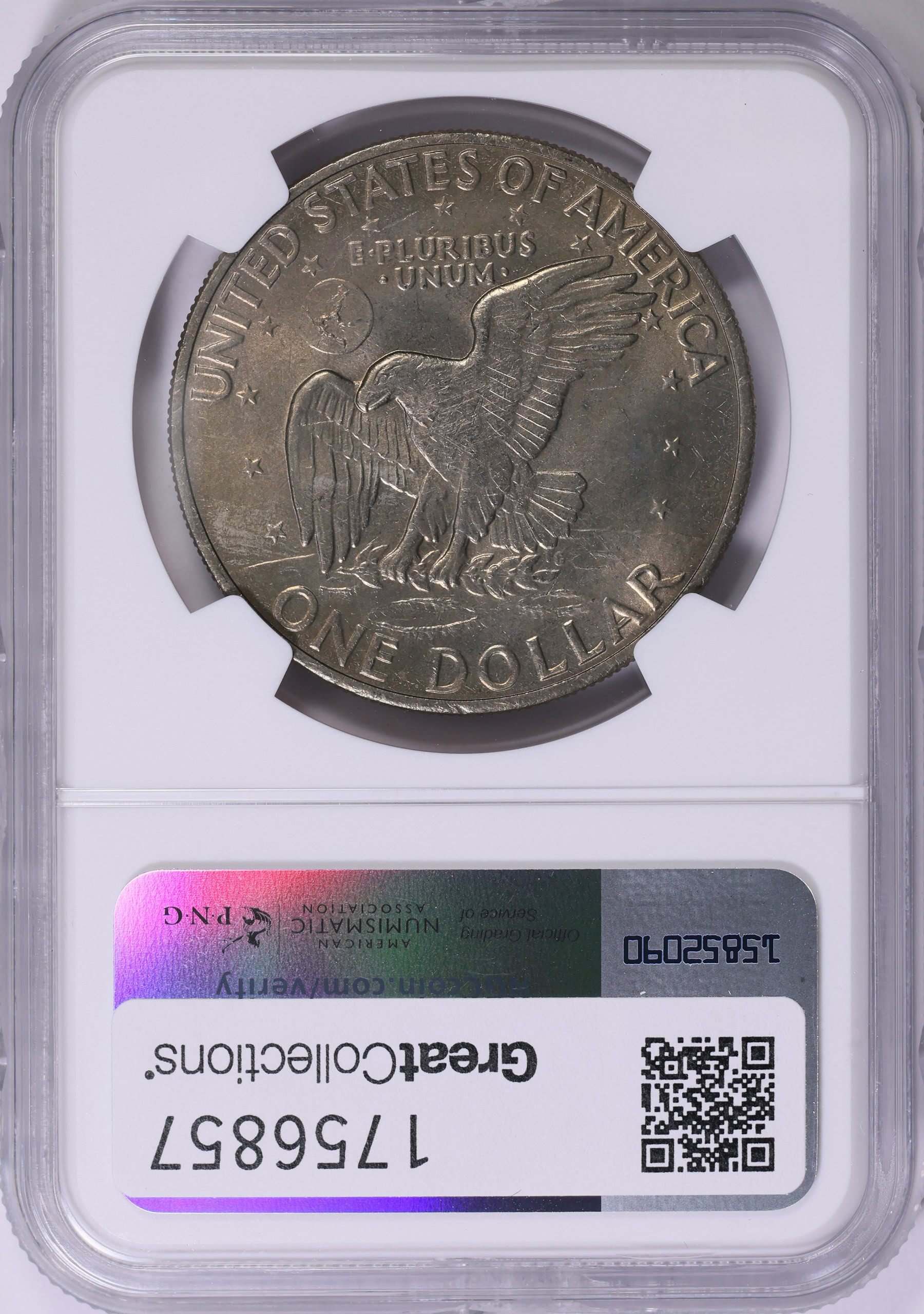 1972 Eisenhower Dollar Type 1 NGC MS-65 (Eisenhower Label) (Item ...