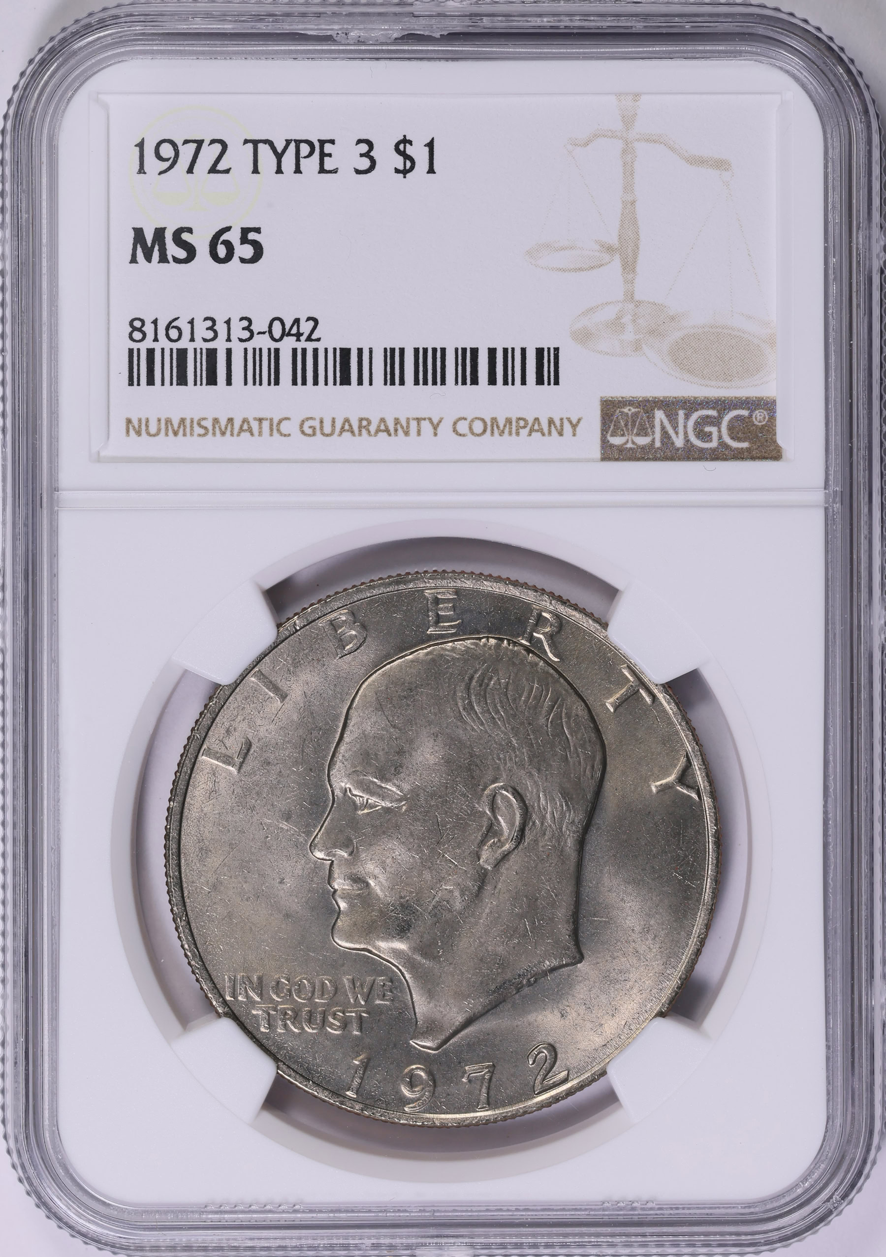1972 Eisenhower Dollar Type 3 NGC MS-65 (Item 1756868 ...