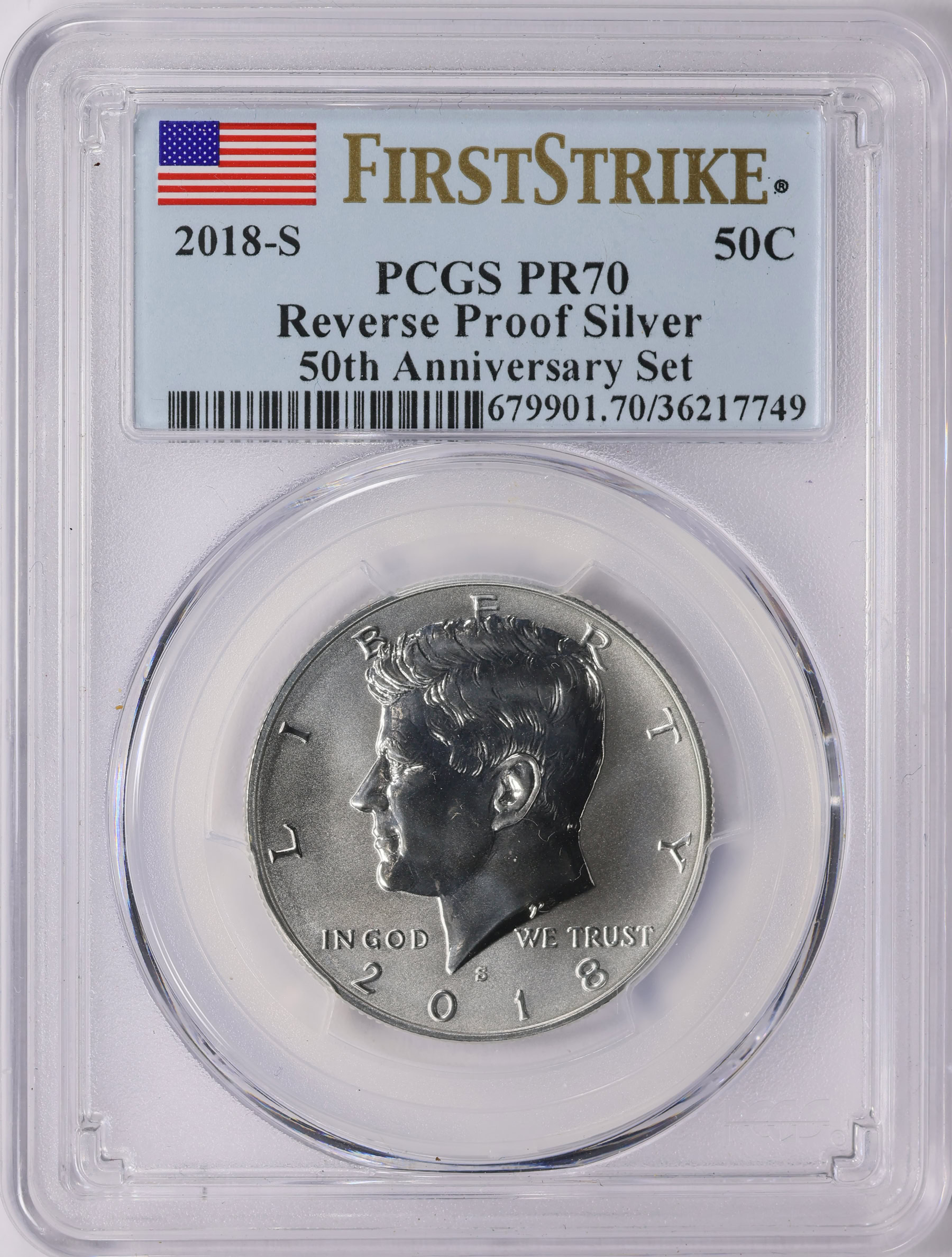 2018-S Kennedy Half Dollar Silver Reverse Proof First Strike (From the ...