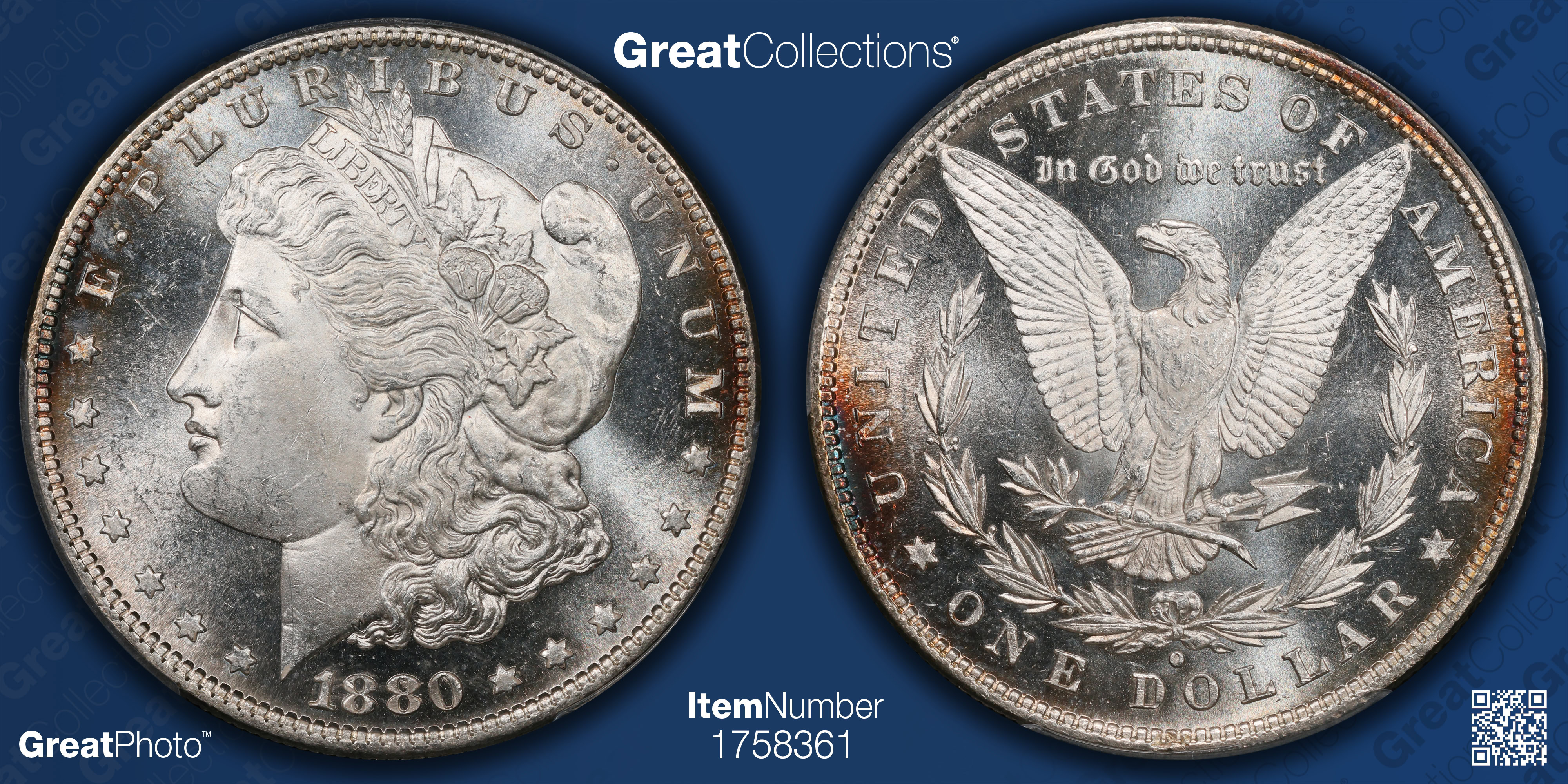 黒*猫様 【PCGS MS62】天保 安政 激レア 希少 コレクション 旧貨幣 1880/79-O Morgan Silver Dollar PCGS MS-63+ DMPL (CAC Green) (Toned