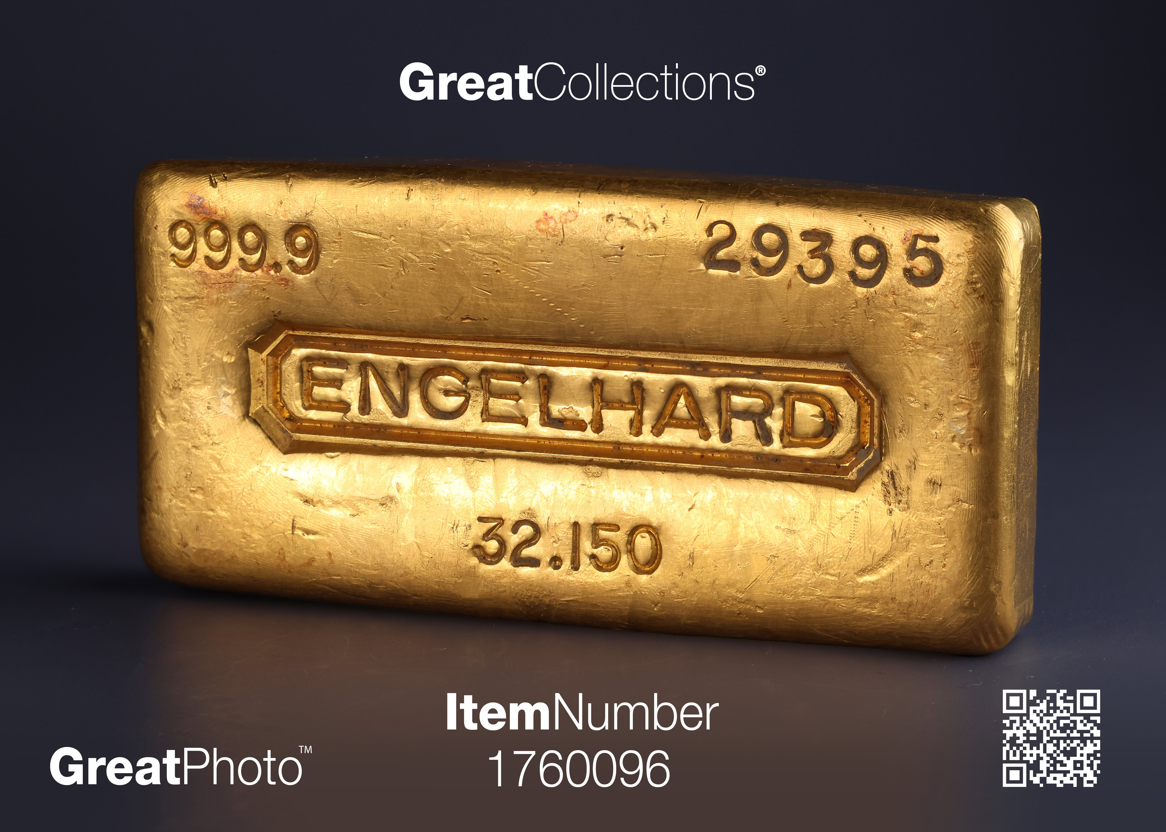 Impressive Engelhard Kilo Gold Ingot/Bar 999.9 (AGW = 32.150 Oz