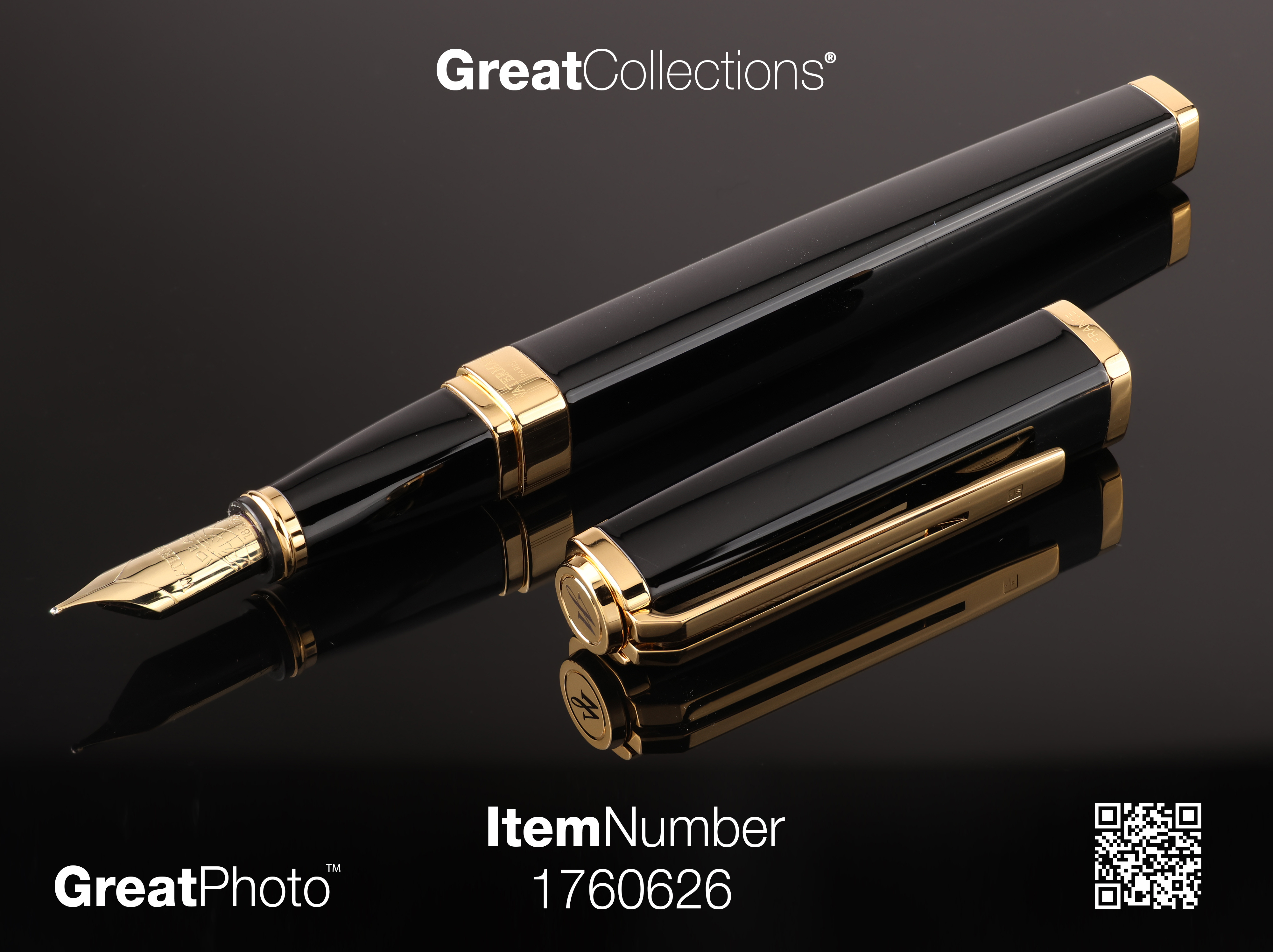 Waterman Black With Gold Accents Fountain Pen in Case of Issue | Cert # ...