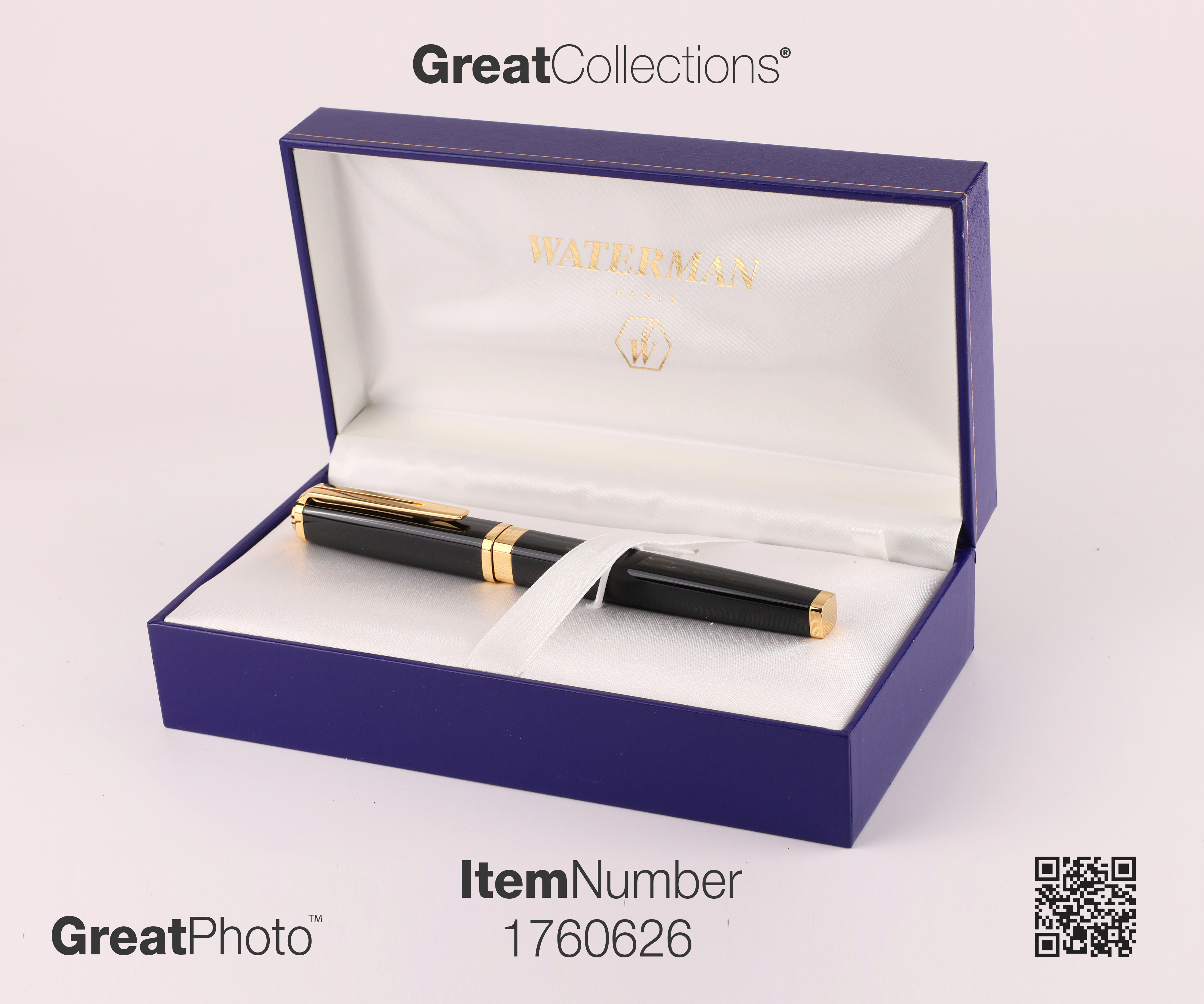 Waterman Black With Gold Accents Fountain Pen in Case of Issue | Cert # ...