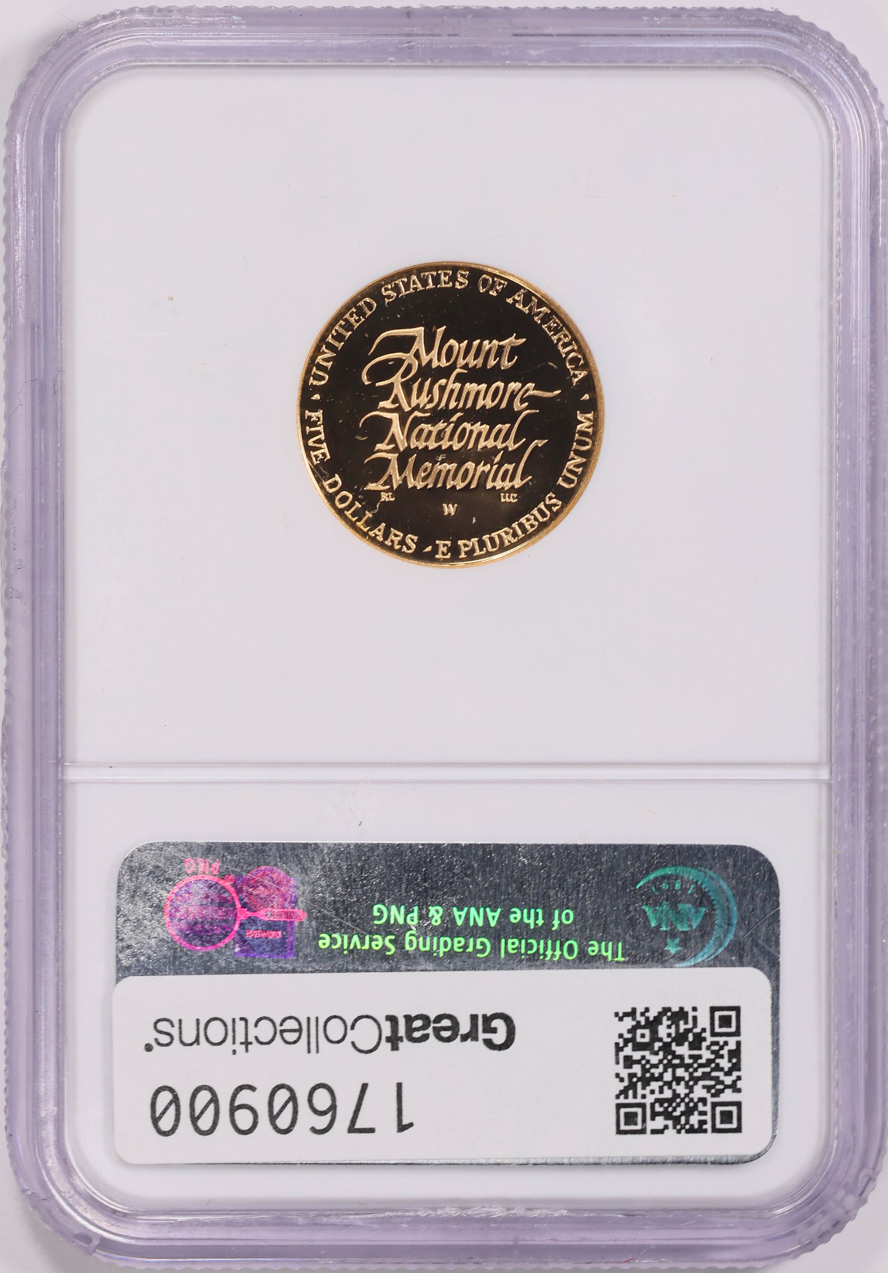 1991-W Mount Rushmore Golden Anniversary Gold $5 NGC Proof-70 UC