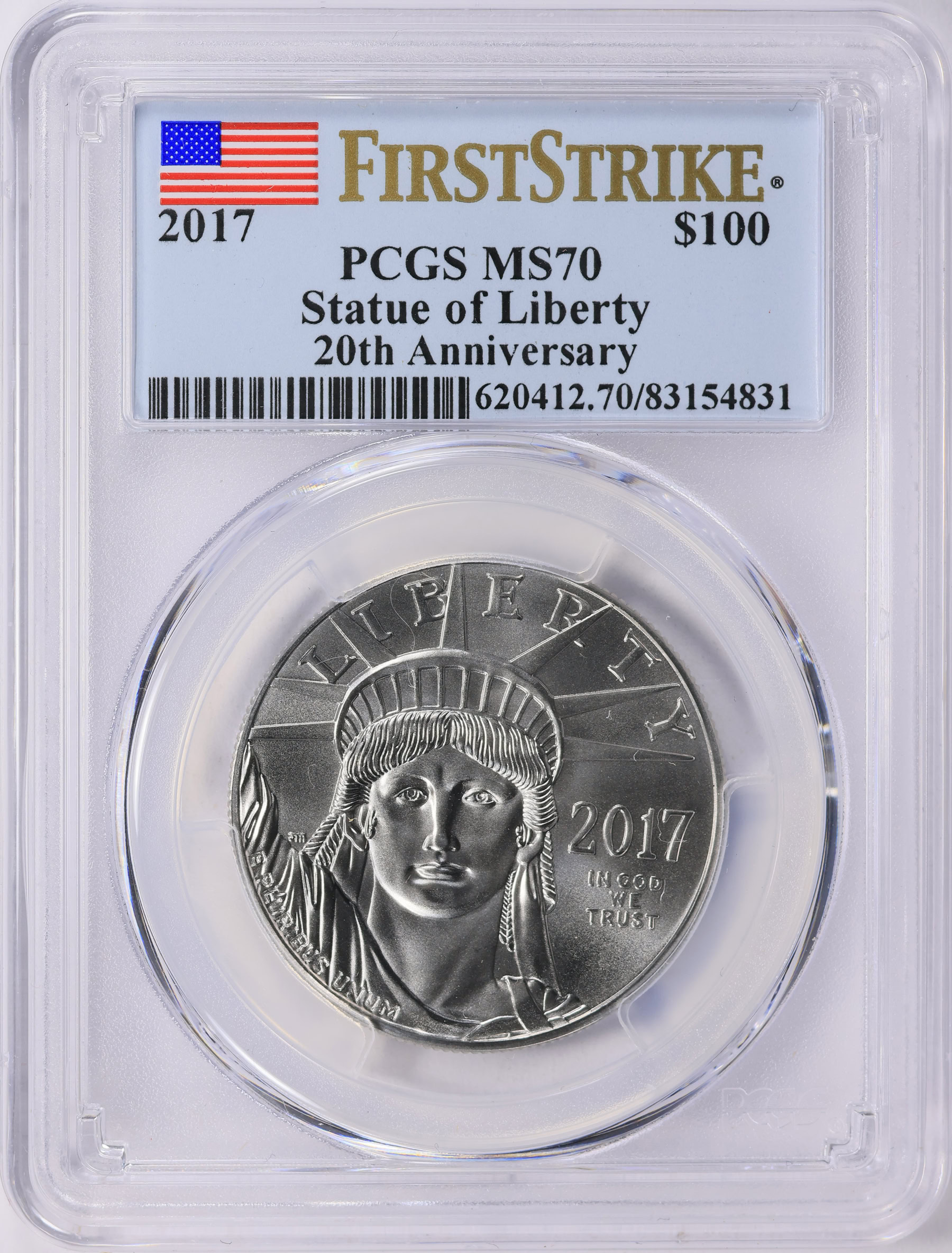 2017 $100 One-Ounce Platinum American Eagle First Strike 20th