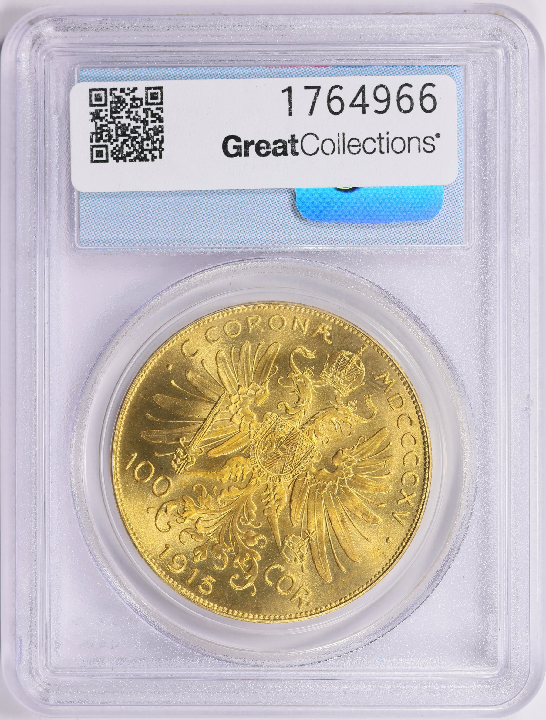 Austria 1915 Gold 100 Corona Restrike WTC World Trade Center